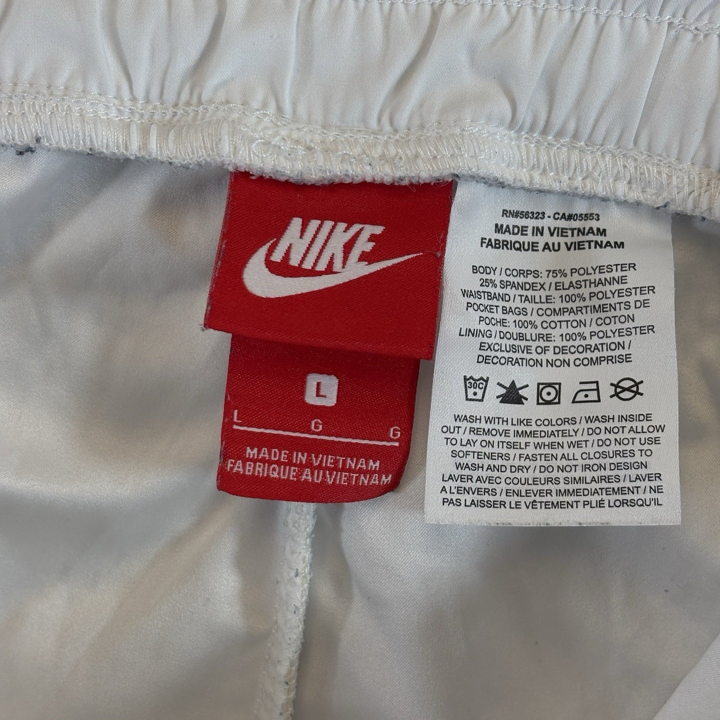 Nike Sportswear Mesh Shorts Womens Large White Orange Running Retro Lined