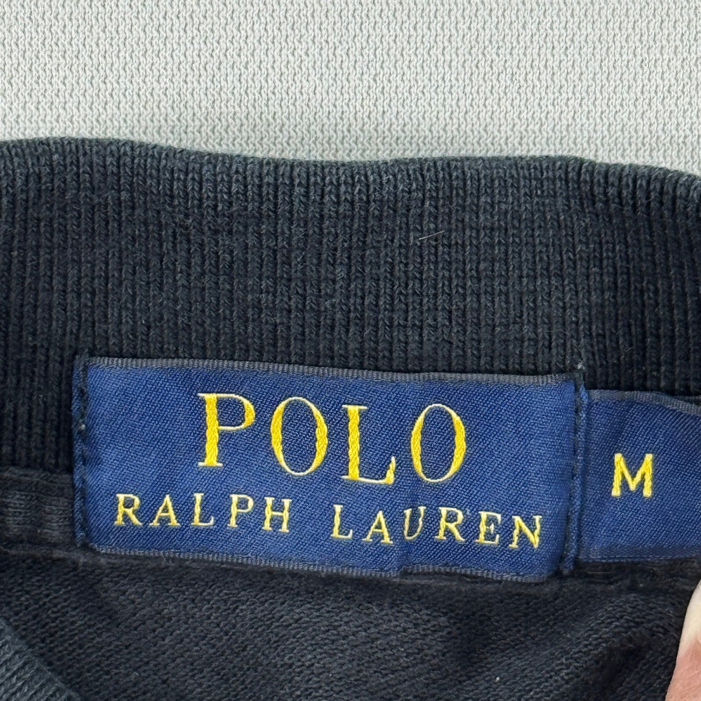 Vintage Polo Ralph Lauren Polo Shirt Big Pony #3 Men's Medium Black Custom Fit
