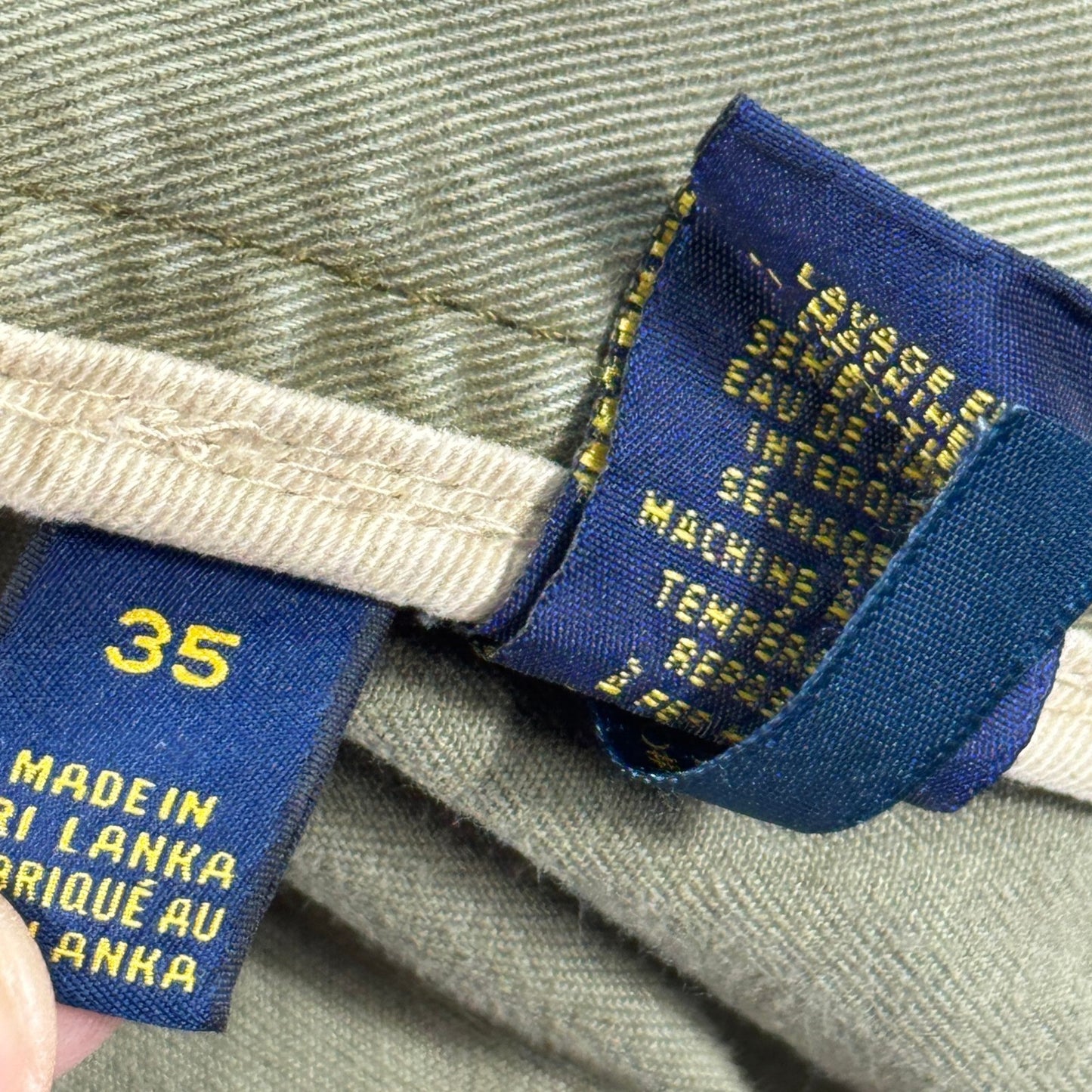 Polo Ralph Lauren Cargo Shorts mens Size 35 Khaki Green Baggy Casual Classic