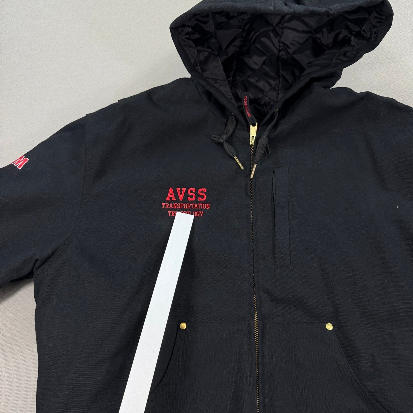 NWT Tough Duck Hooded Jacket Quilted Lined mens L Black Barn Field Coat