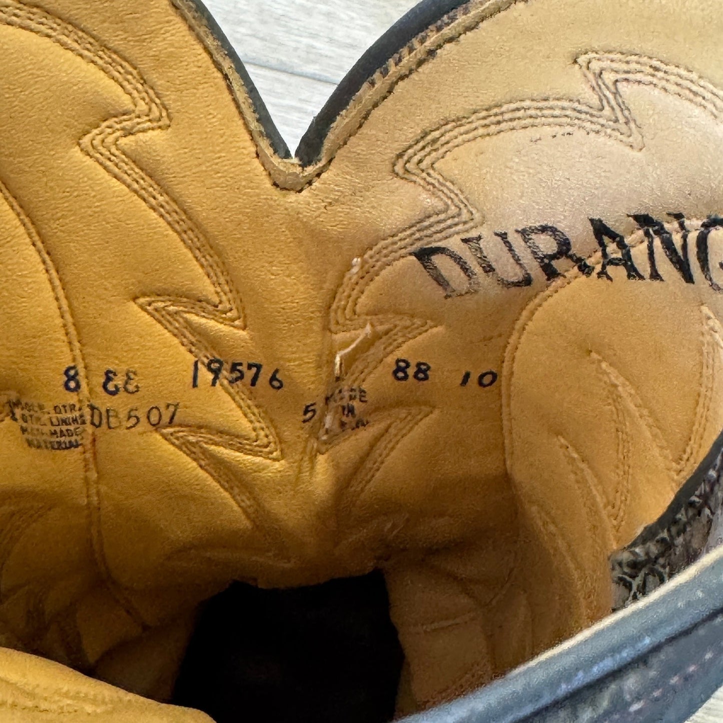 Durango Python Cowboy Boots Mens 8.5 Gray Snakeskin Leather Western