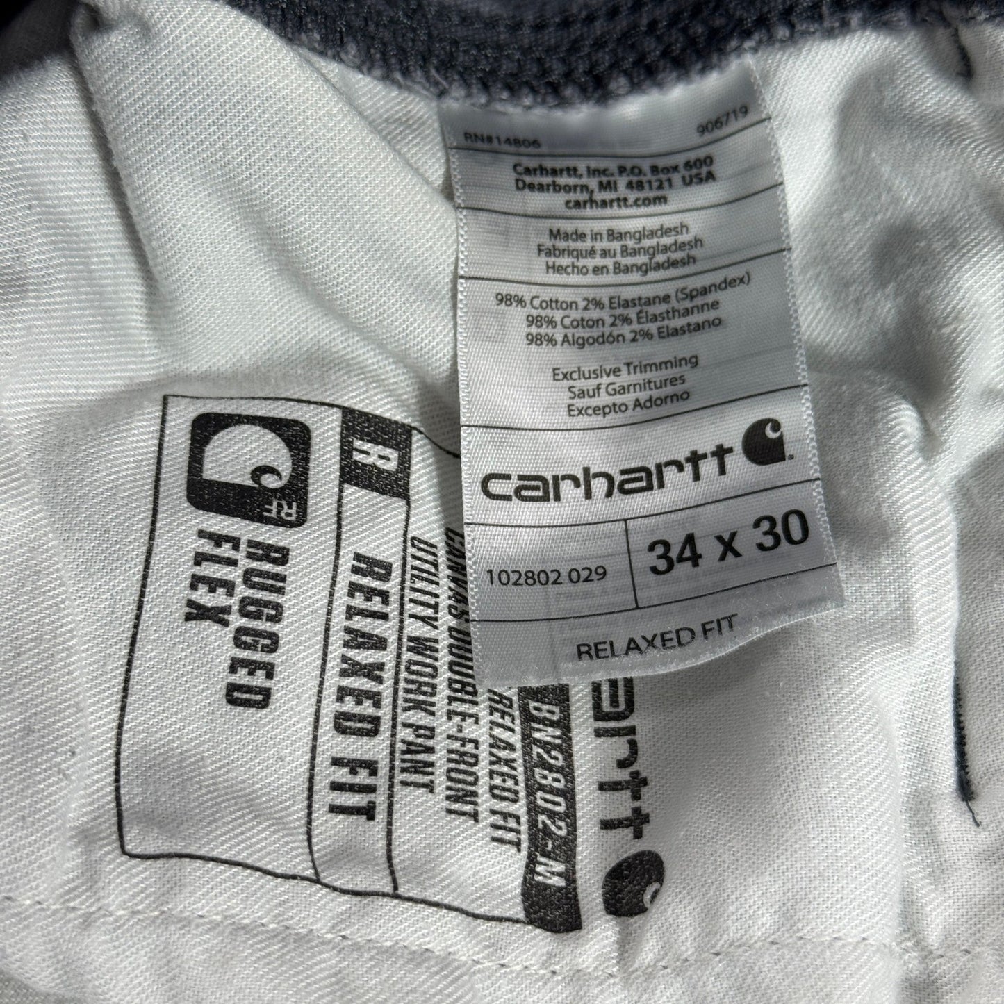 Carhartt Carpenter Pants Double Knee Men's Gray Rugged FlexRelaxed Fit