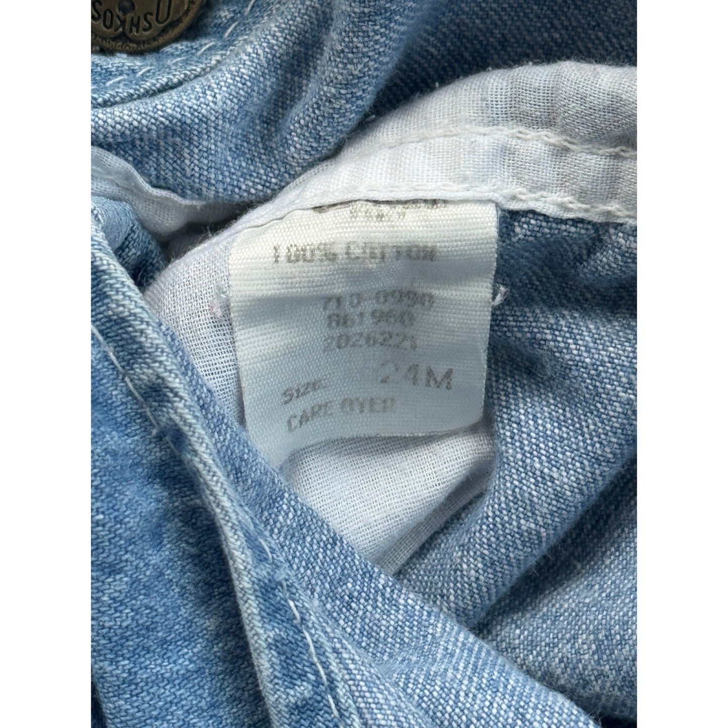 Vintage OshKosh B'gosh Bubble Vestbak Romper Baby Girl's Size 24M Denim