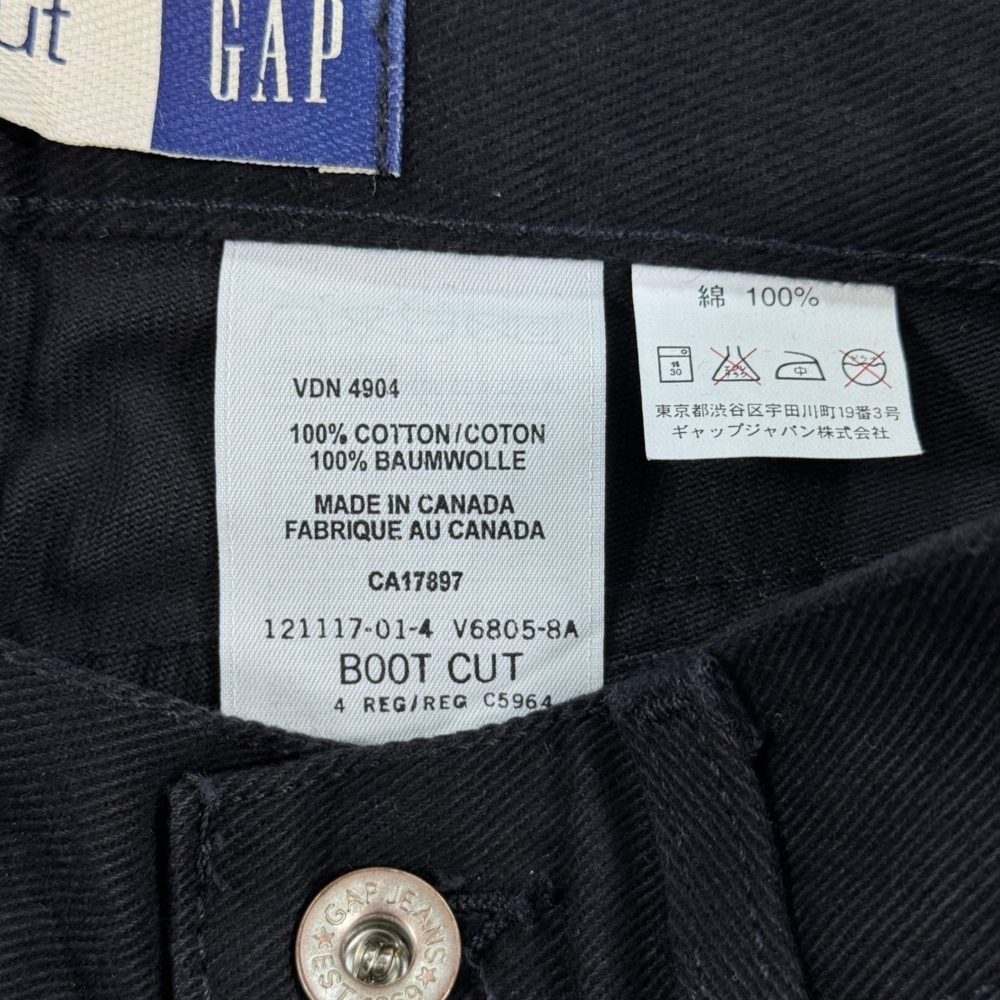 NWT GAP Bootcut Jeans Womens Sz 4 Black Trim Fit Flared Leg Made In Canada