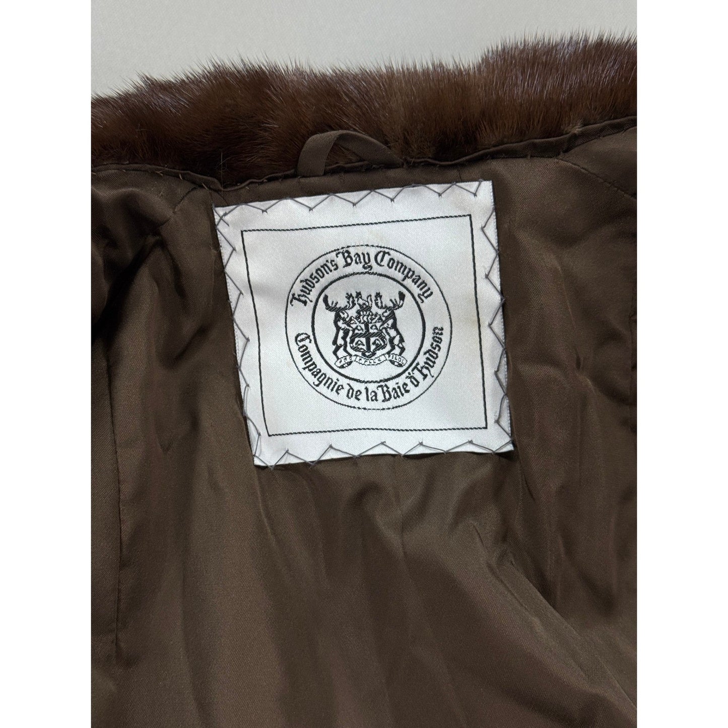 Vintage Hudsons Bay Company Mink Fur Coat Full Length Womens Brown
