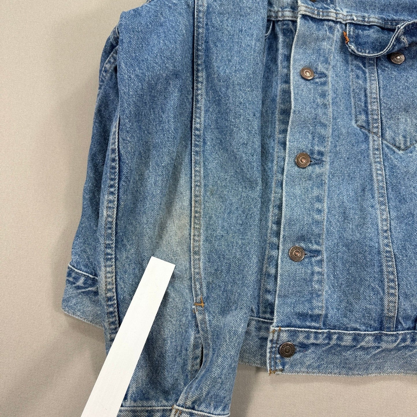 Vintage Levi's 75505-0212 Denim Jacket mens Sz 40 Blue Orange Tab Canada Made