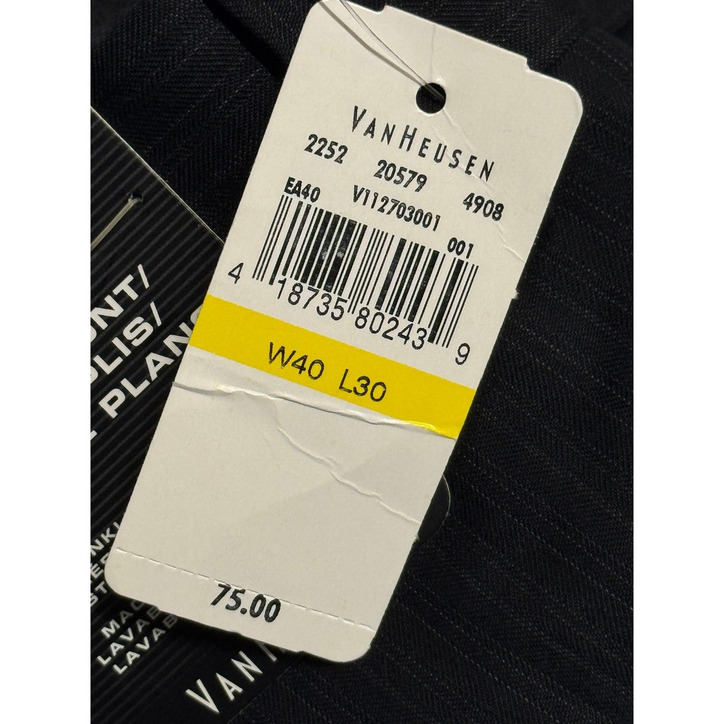 NEW Van Heusen Dress Pants mens 40x30 Gray Straight Leg Pleated Studio