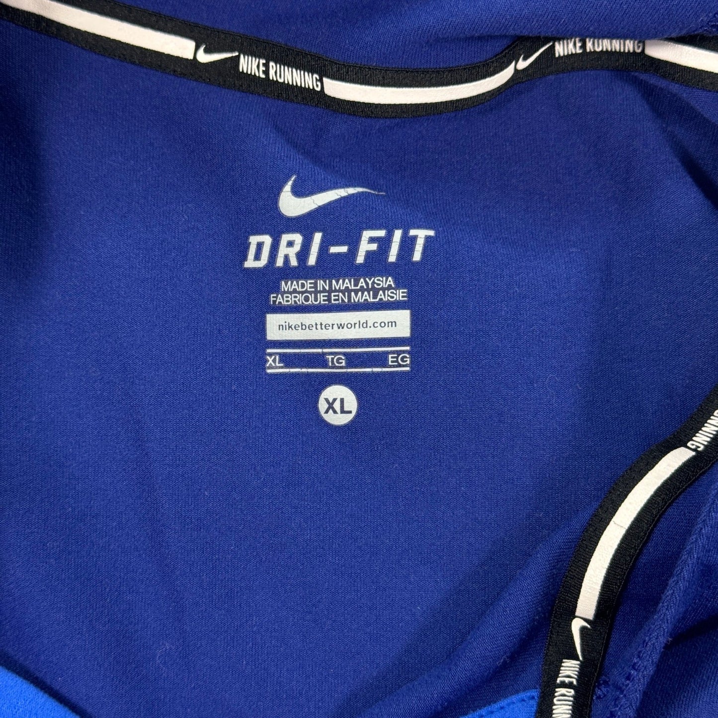 Nike Dri-Fit Running Hoodie Sweatshirt Womens XL Blue Training Pullover Swoosh