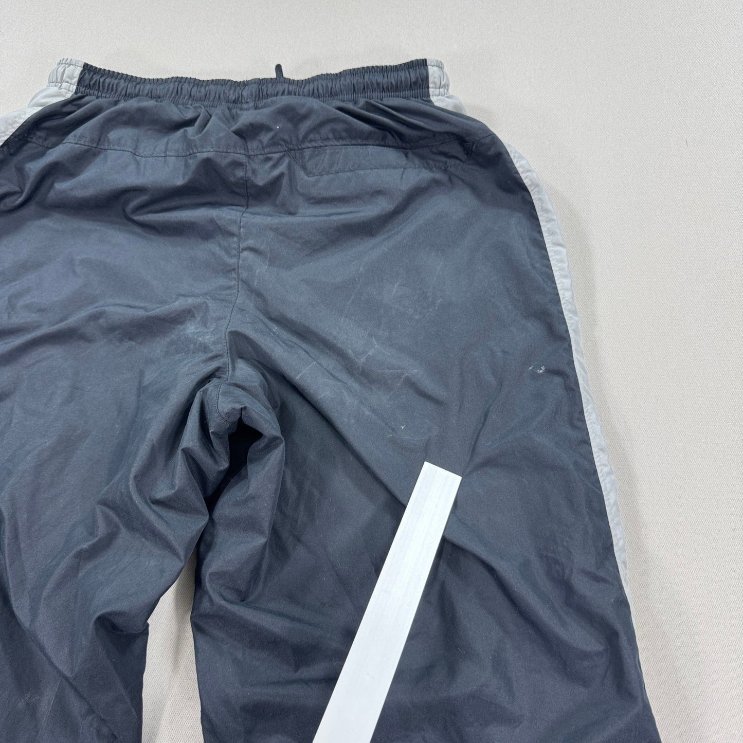 Vintage Nike Track Pants Mens Small Gray Silver Lined Drawstring Lightweight Y2K