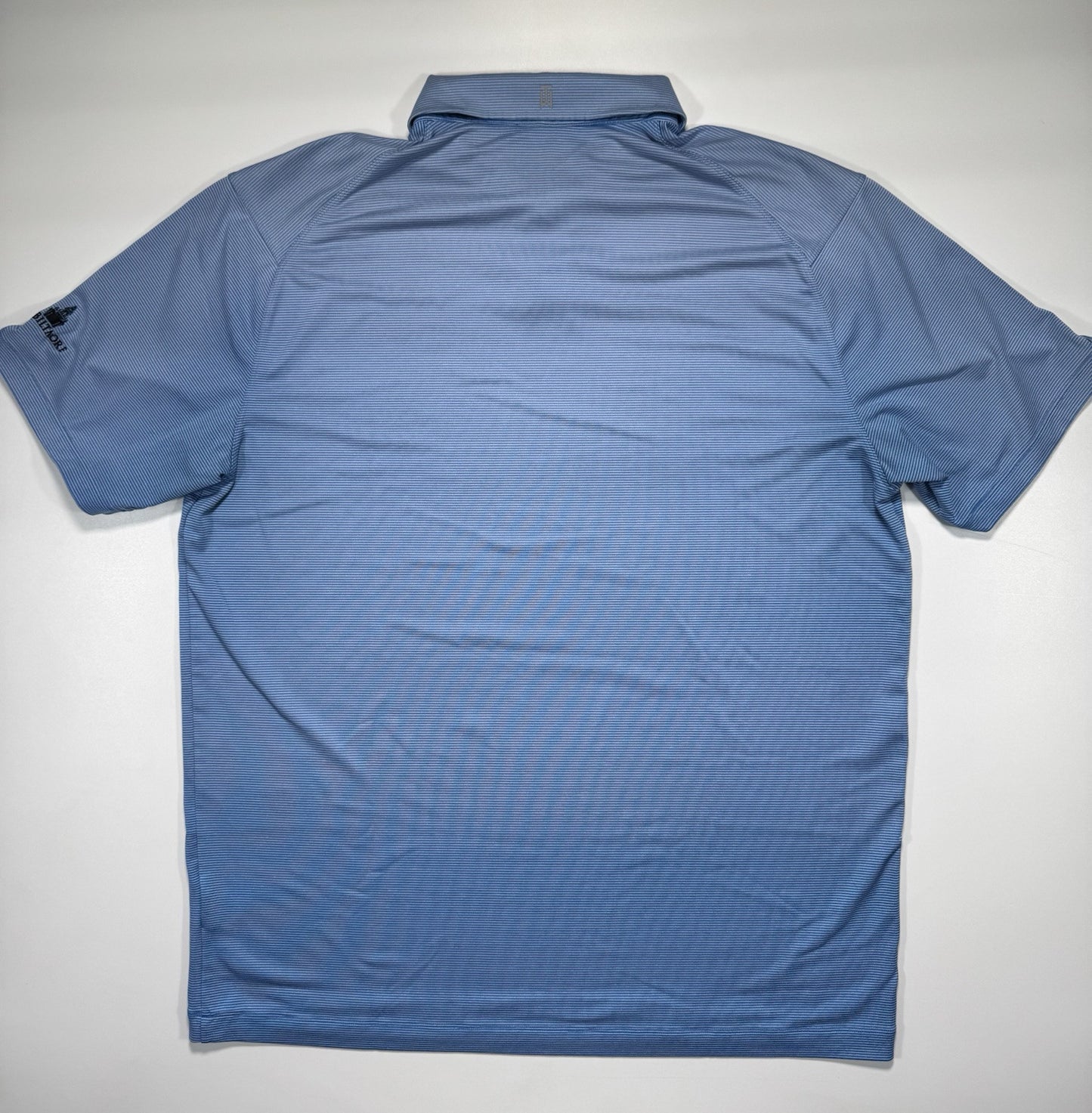 Nike Tiger Woods Collection Shirt Mens Large Blue Striped Snap Button Golf Polo