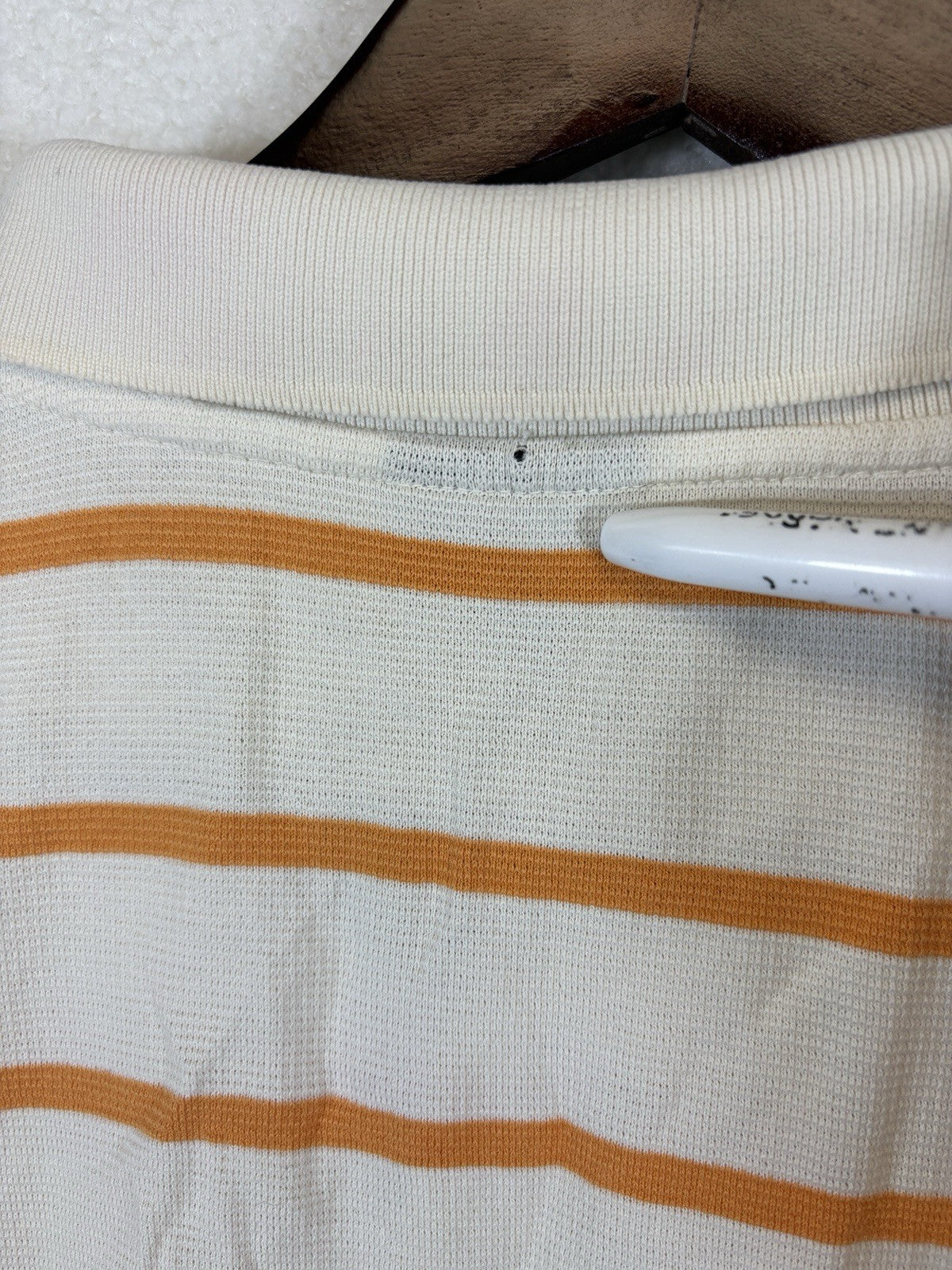 FUBU The Collection 105 Orange White Stripes Golf Polo Shirt Mens XL