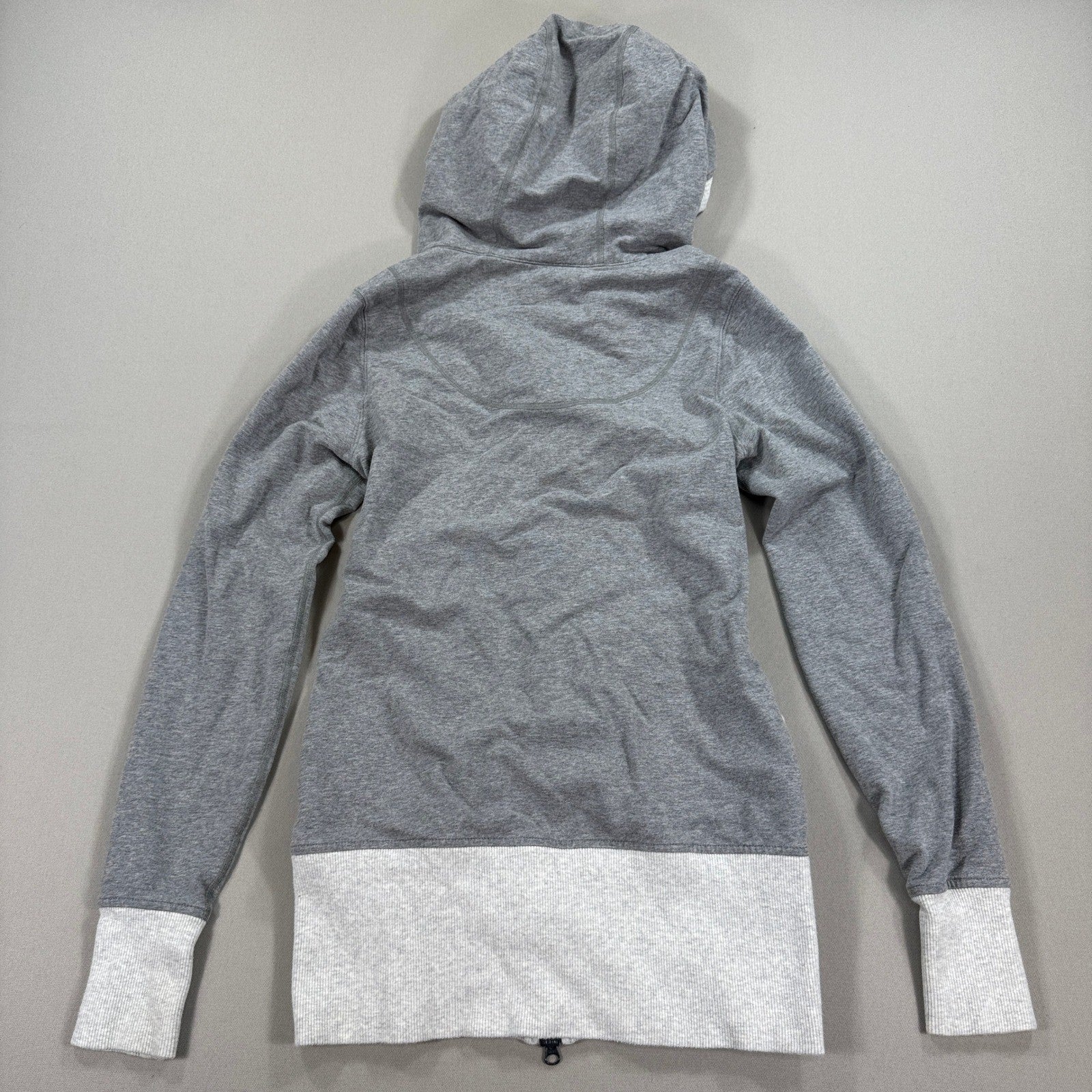 Lululemon Athletica Hoodie Full Zip Jacket Womens Sz 10 Gray Thumbholes Pockets