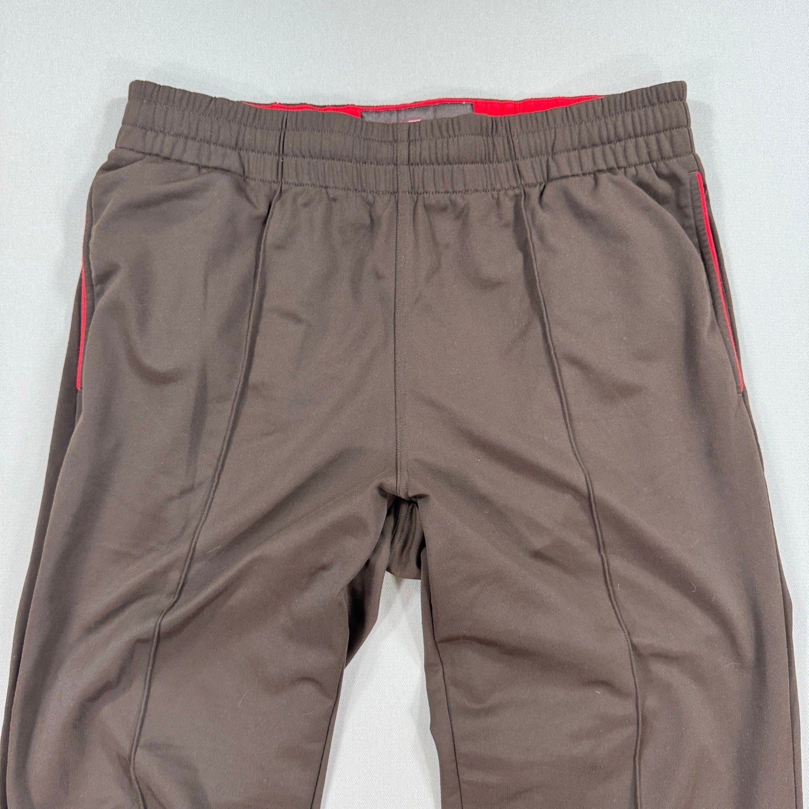 Nike Track Pants Red Tab mens Large Brown Gold Logo Sweatpants Zipped Pockets