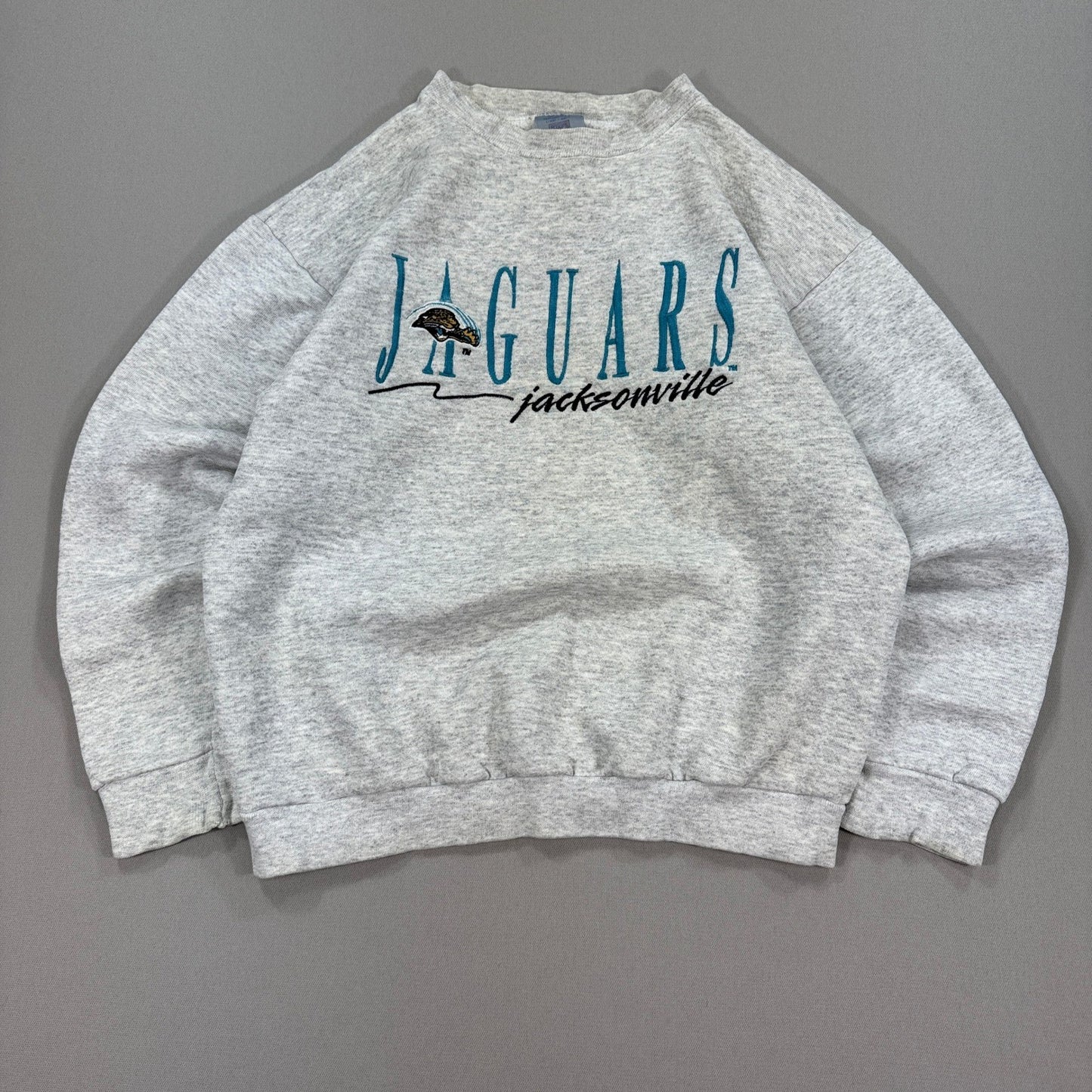 Vintage 90s Jacksonville Jaguars Sweatshirt Logo 7 mens Medium Gray Made In USA