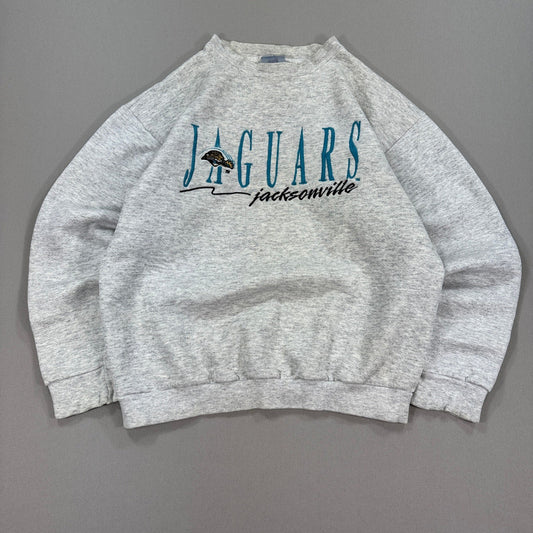 Vintage 90s Jacksonville Jaguars Sweatshirt Logo 7 mens Medium Gray Made In USA