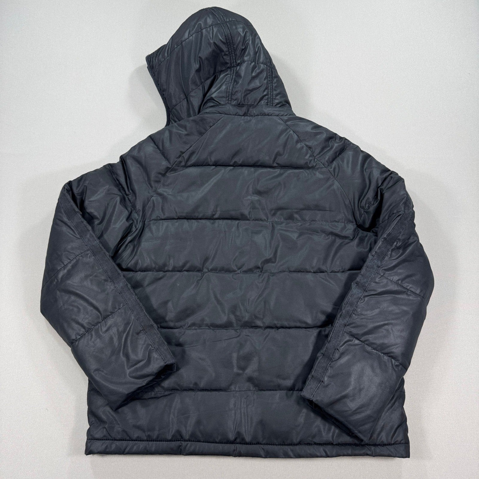 Levi Strauss Parka Jacket Hooded Puffer Quilted mens Medium Black Winter Coat