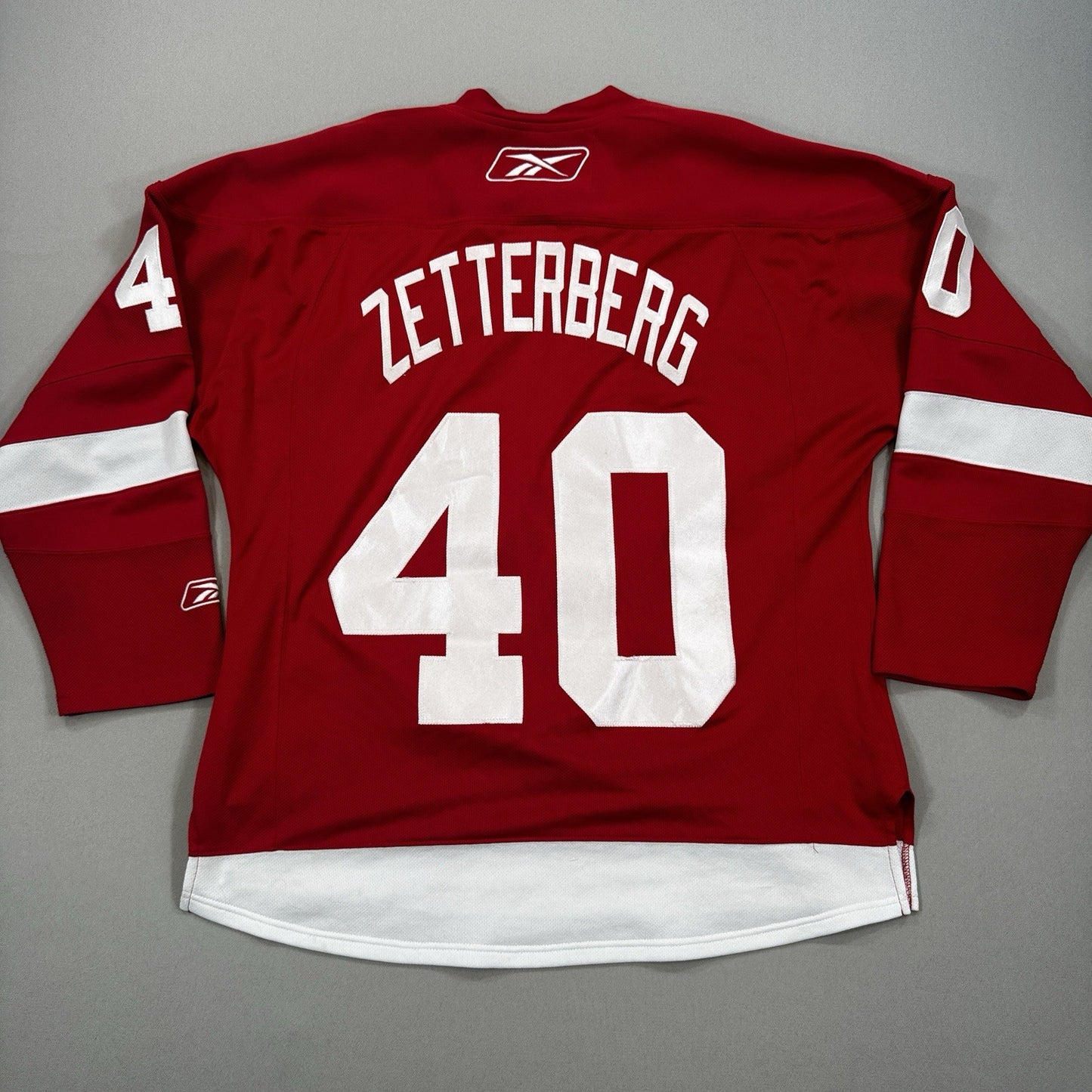 HENRIK ZETTERBERG DETROIT RED WINGS REEBOK RED JERSEY “A” SIZE Large,CCM