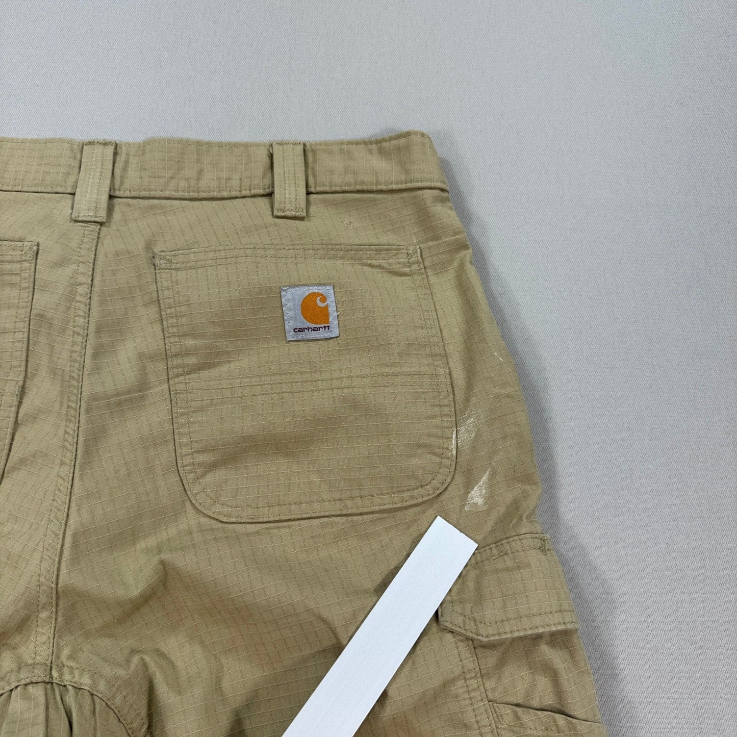 Carhartt Ripstop Cargo Shorts mens Size 33 Beige Relaxed Fit Carpenter