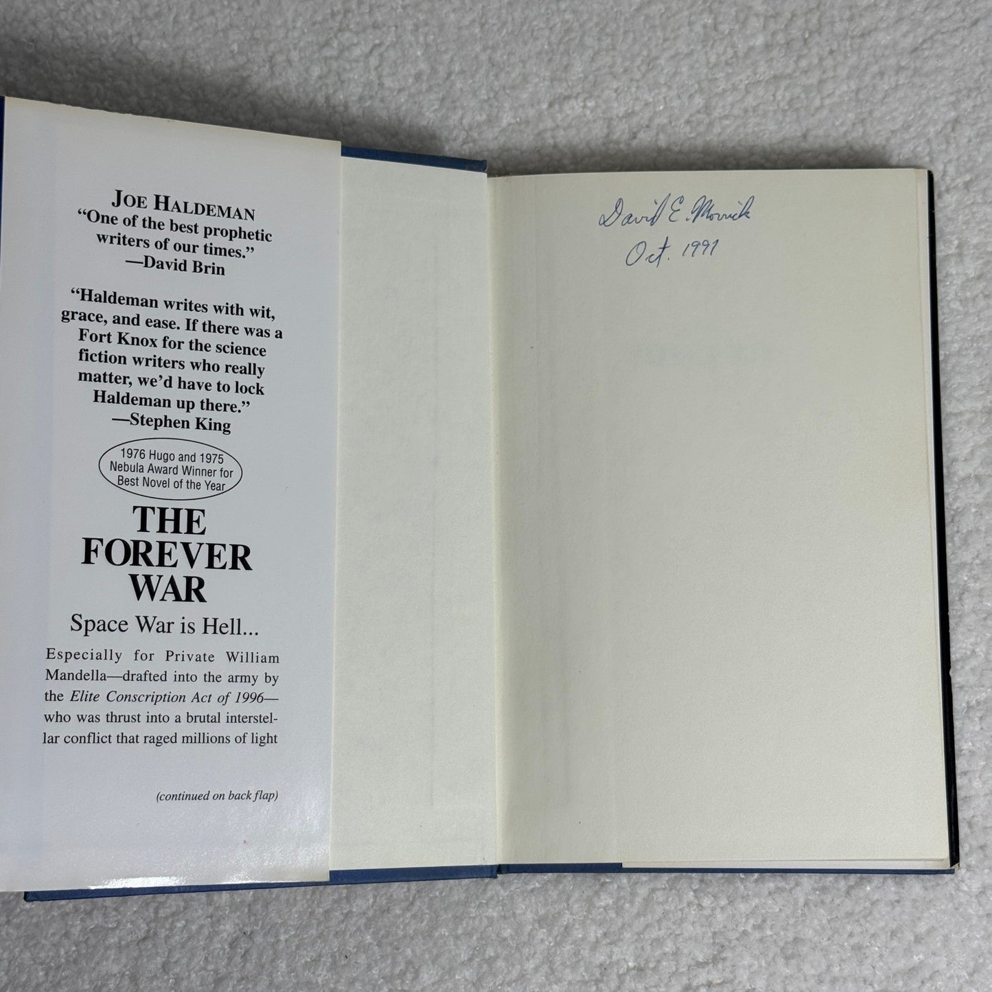 1997 The Forever War by Joe Haldeman Science Fiction Novel 1974 Hard cover