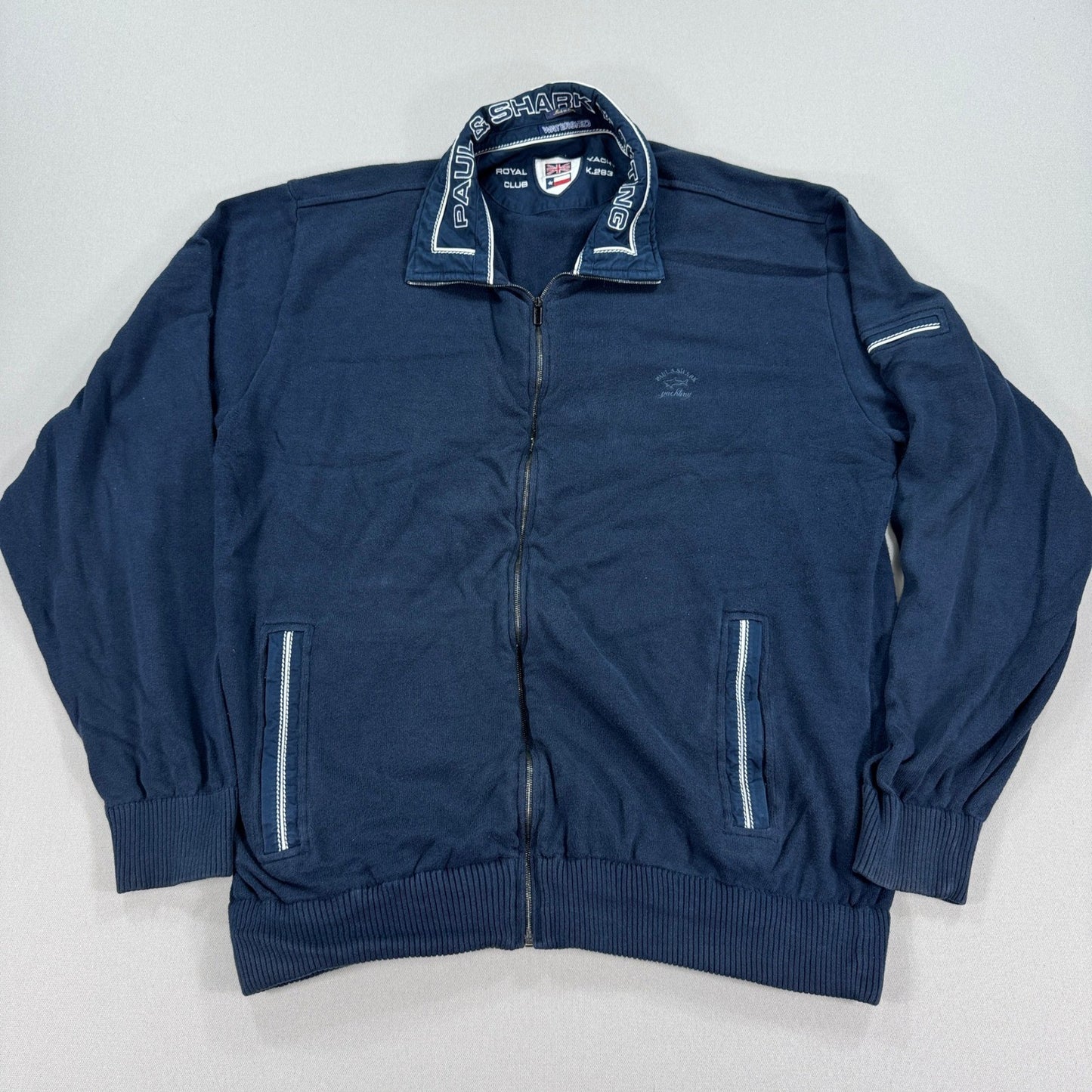 Paul & Shark Yachting Royal Club Full Zip Sweater mens 2XL Blue Made In Italy
