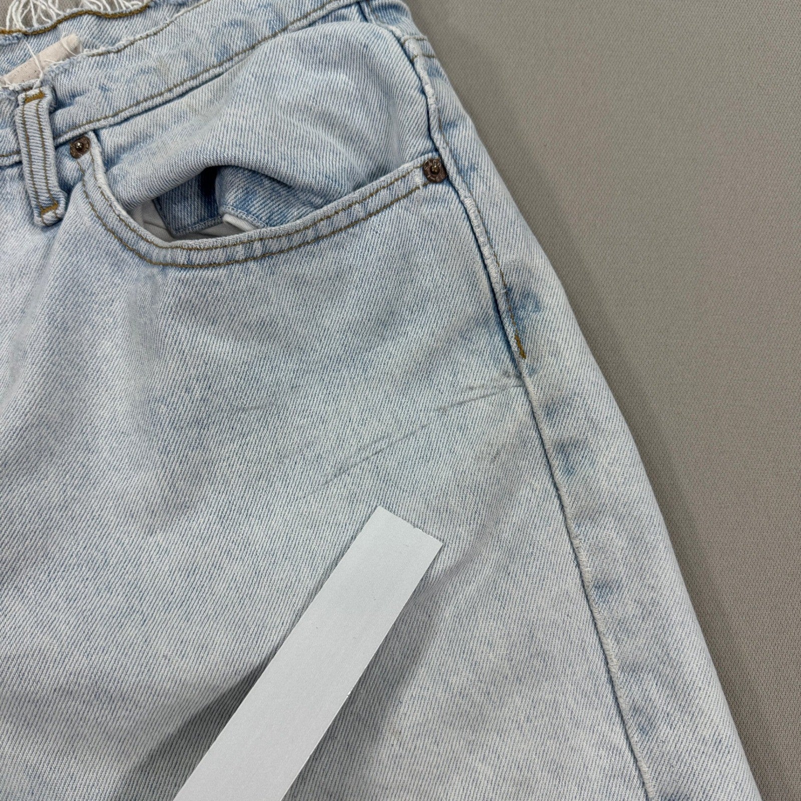 Levi's 535 Jean Shorts Womens Size 33 Light Wash Distressed Cut Off USA Made