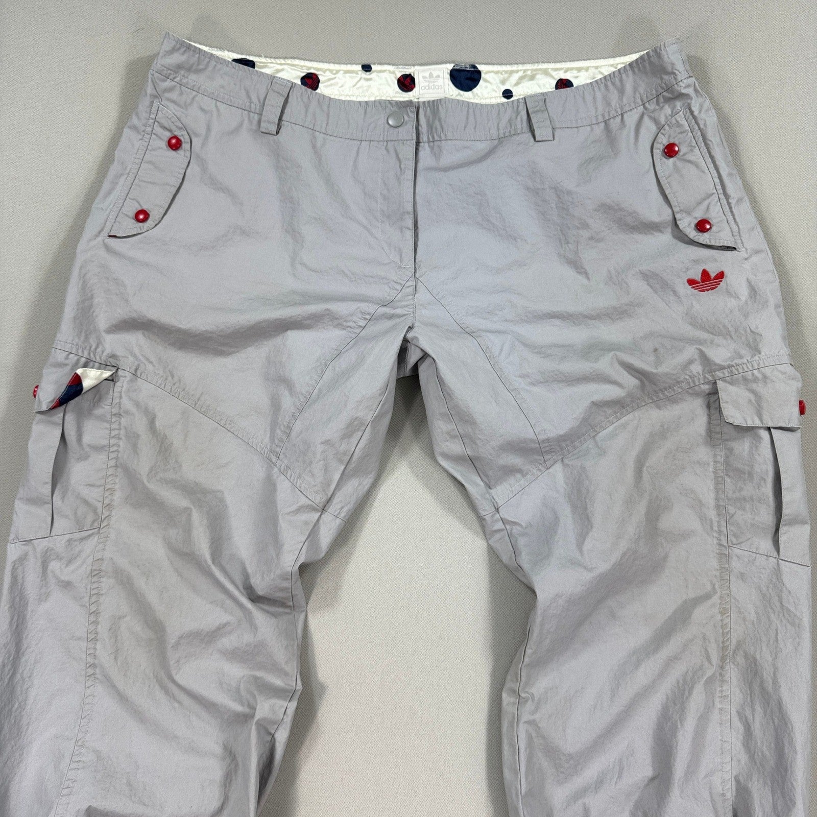 Vintage Adidas High Ribbed Cuffs Pants mens XL Cargo Pockets Y2K