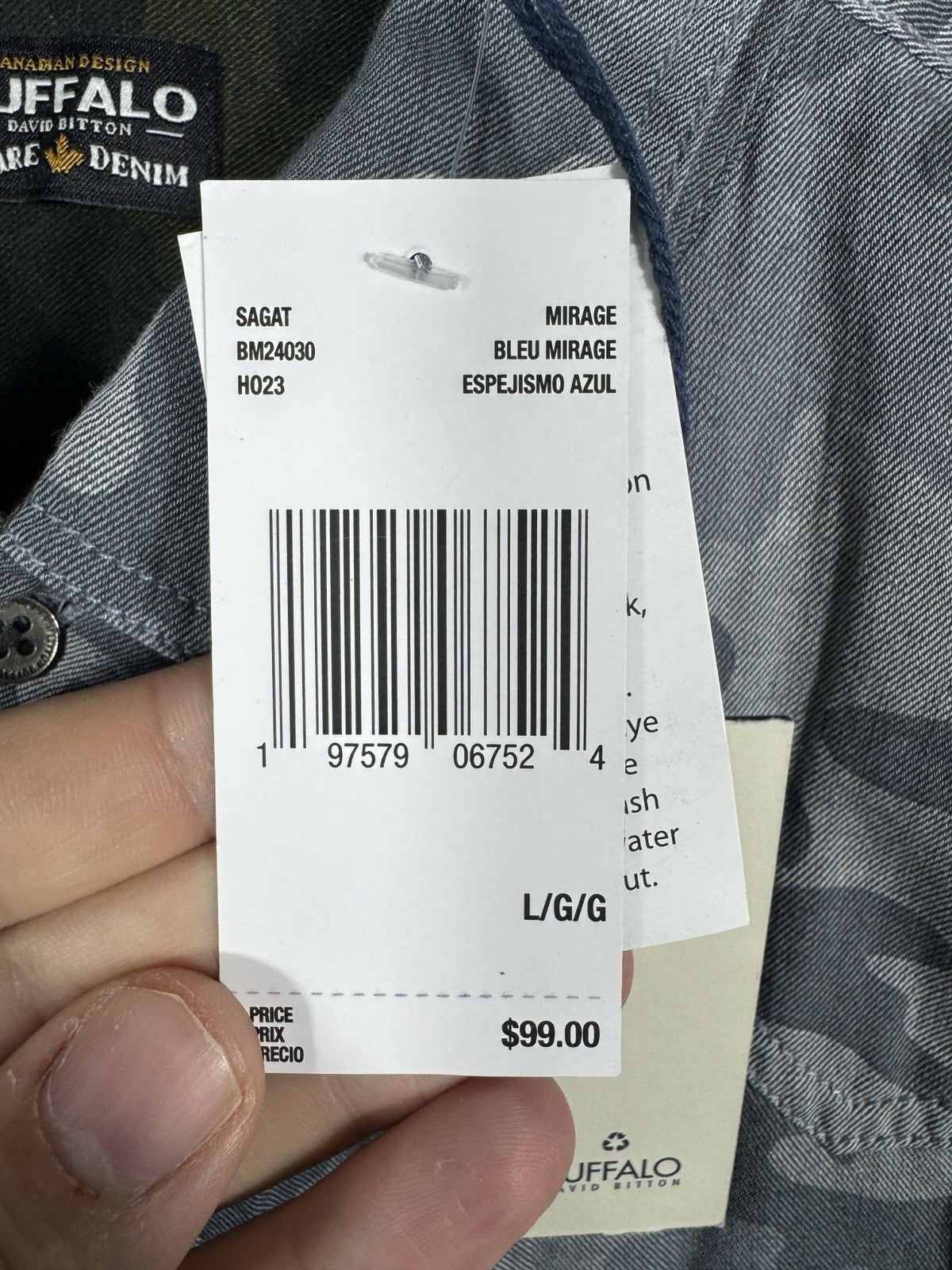 BUFFALO DAVID BITTON Camo Shirt Long Sleeve Sz Large Button Up New Msrp $99