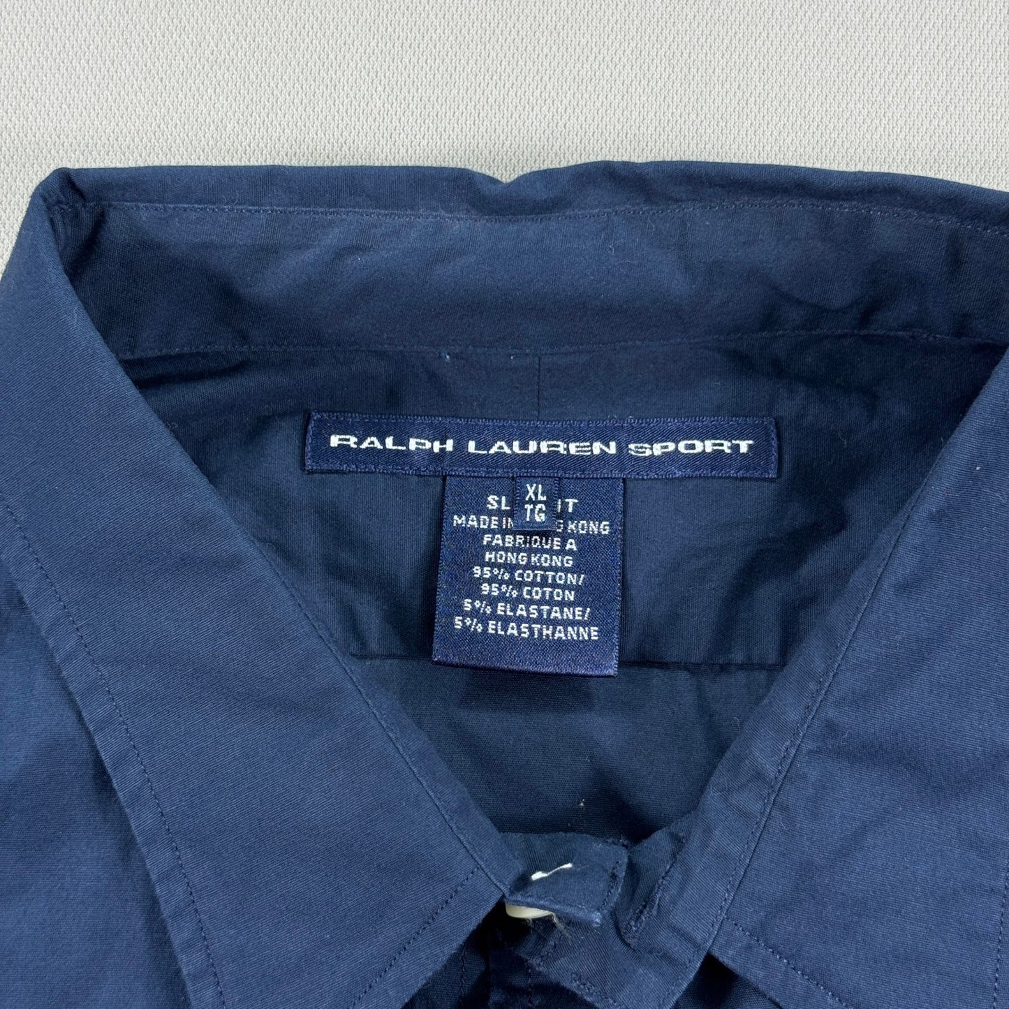 Ralph Lauren Sport Button Up Shirt mens XL Long Sleeve Blue Cotton Blend