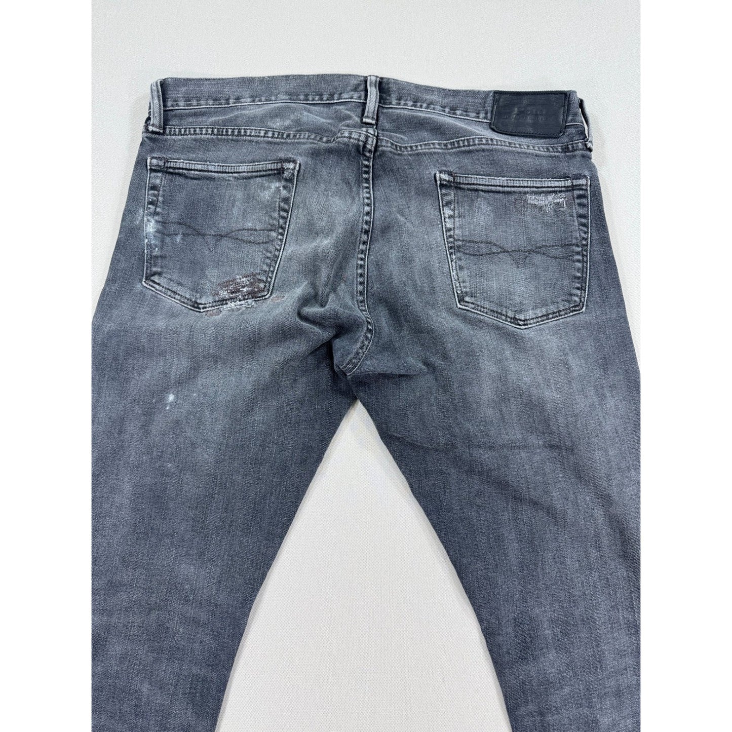 Polo Ralph Lauren Sullivan Slim Jeans mens 33x30 Btn Fly Distressed Patchwork