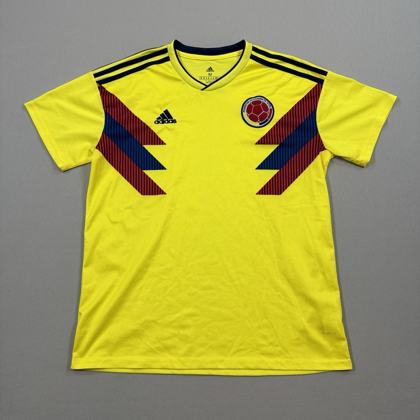Adidas Climalite Colombia Home Football Jersey mens Medium Yellow Soccer