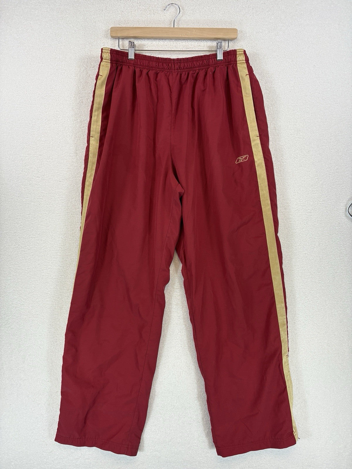 Vintage Reebok  Mesh Lined  Track Pants Mens XL Red Gold Stripe Sports