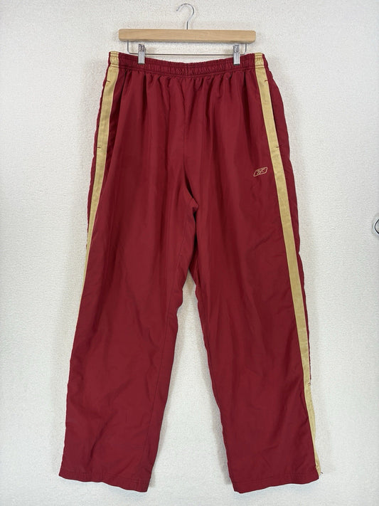 Vintage Reebok  Mesh Lined  Track Pants Mens XL Red Gold Stripe Sports