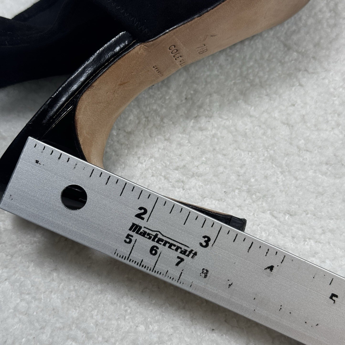 Cole Haan Nene Heels Womens Sz 7.5 Black Suede Peep Toe Sandal Shoes Sling Back