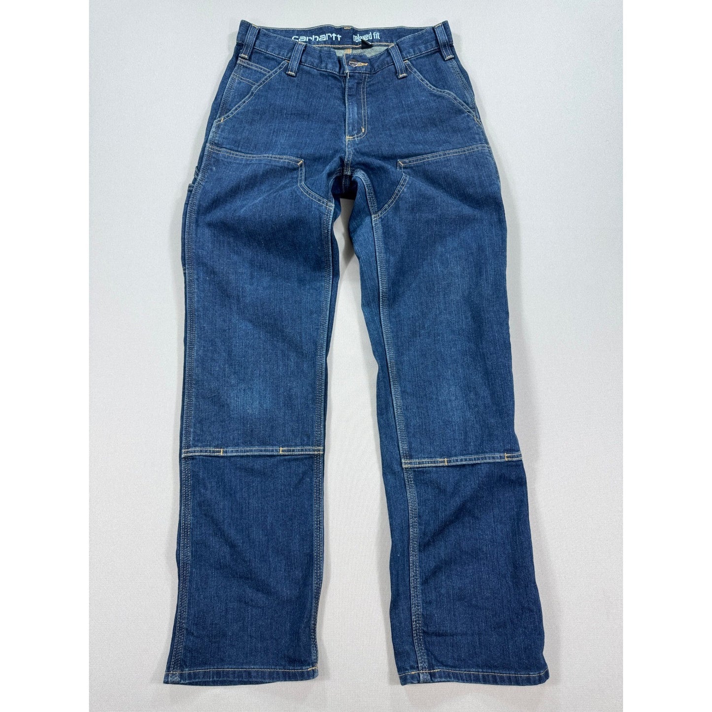 Carhartt Double Knee Denim Pants mens 30x32 Blue Rugged Flex Carpenter Workwear