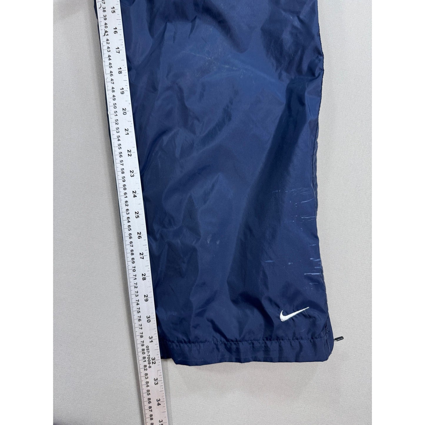 Vintage Nike Track Pants mens Large Navy Blue Windbreaker Ankle Zipped Athletic