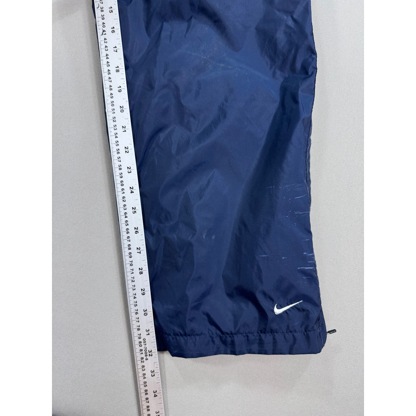 Vintage Nike Track Pants mens Large Navy Blue Windbreaker Ankle Zipped Athletic