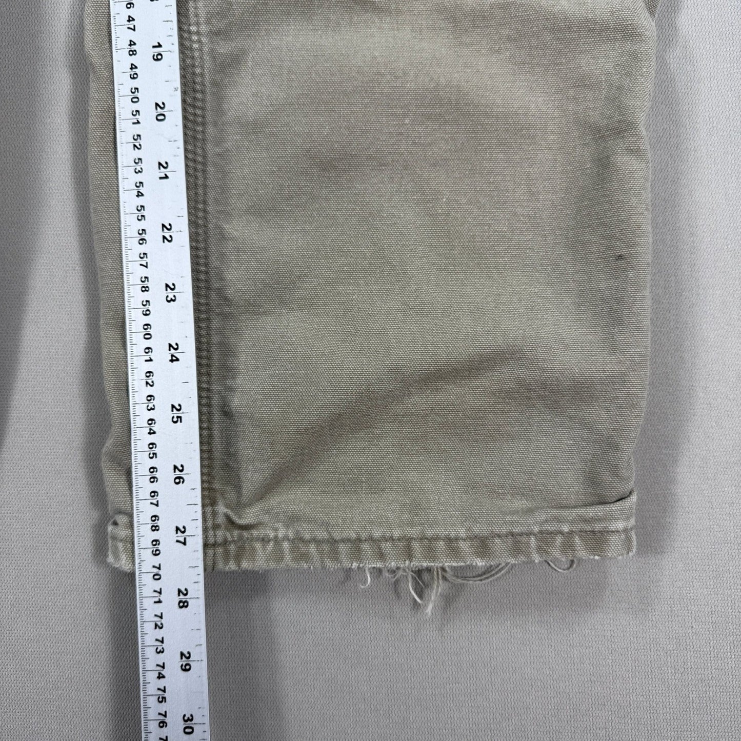 Vintage Carhart B11 Pants Mens 34x30 Beige Duck Canvas Distressed Wideleg