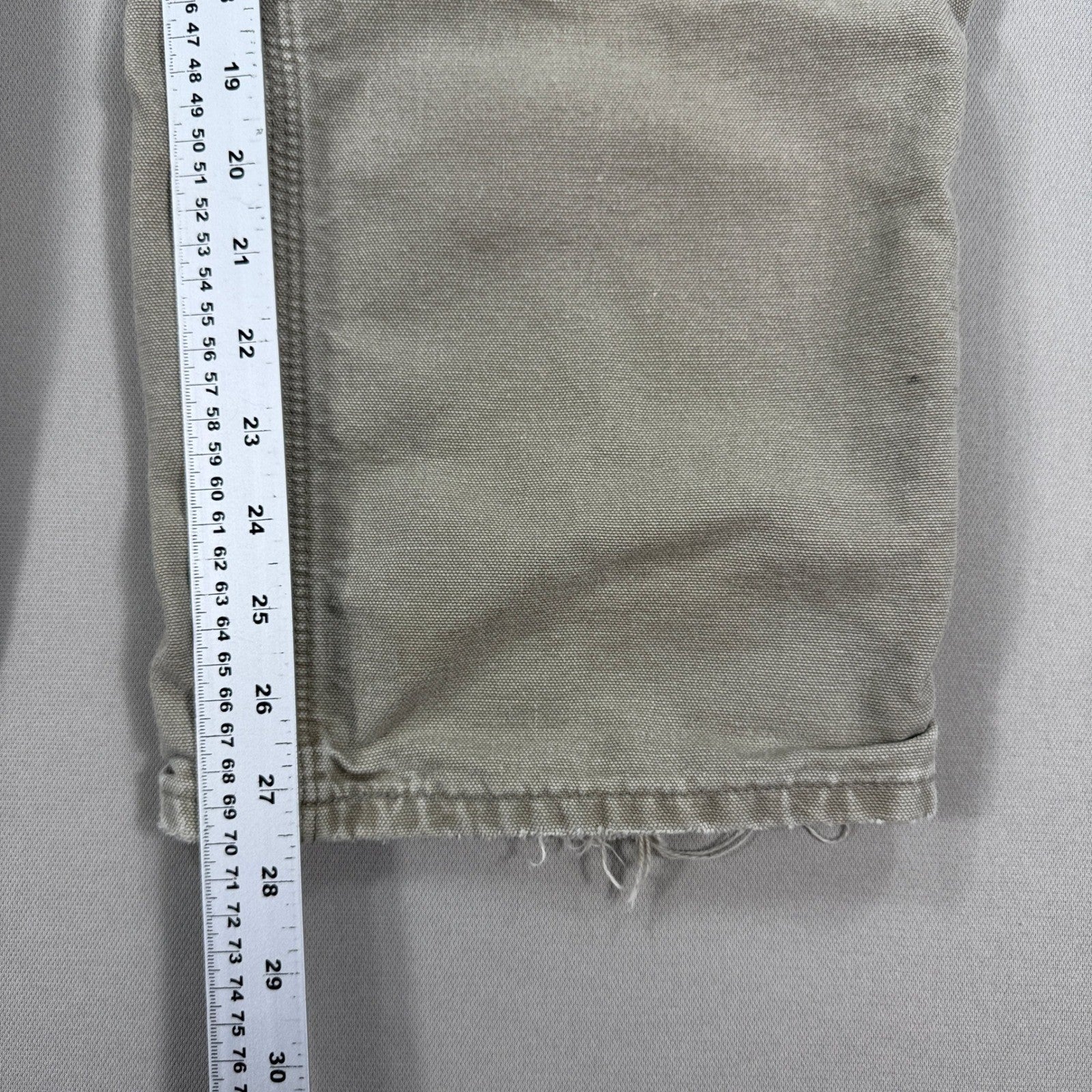 Vintage Carhart B11 Pants Mens 34x30 Beige Duck Canvas Distressed Wideleg