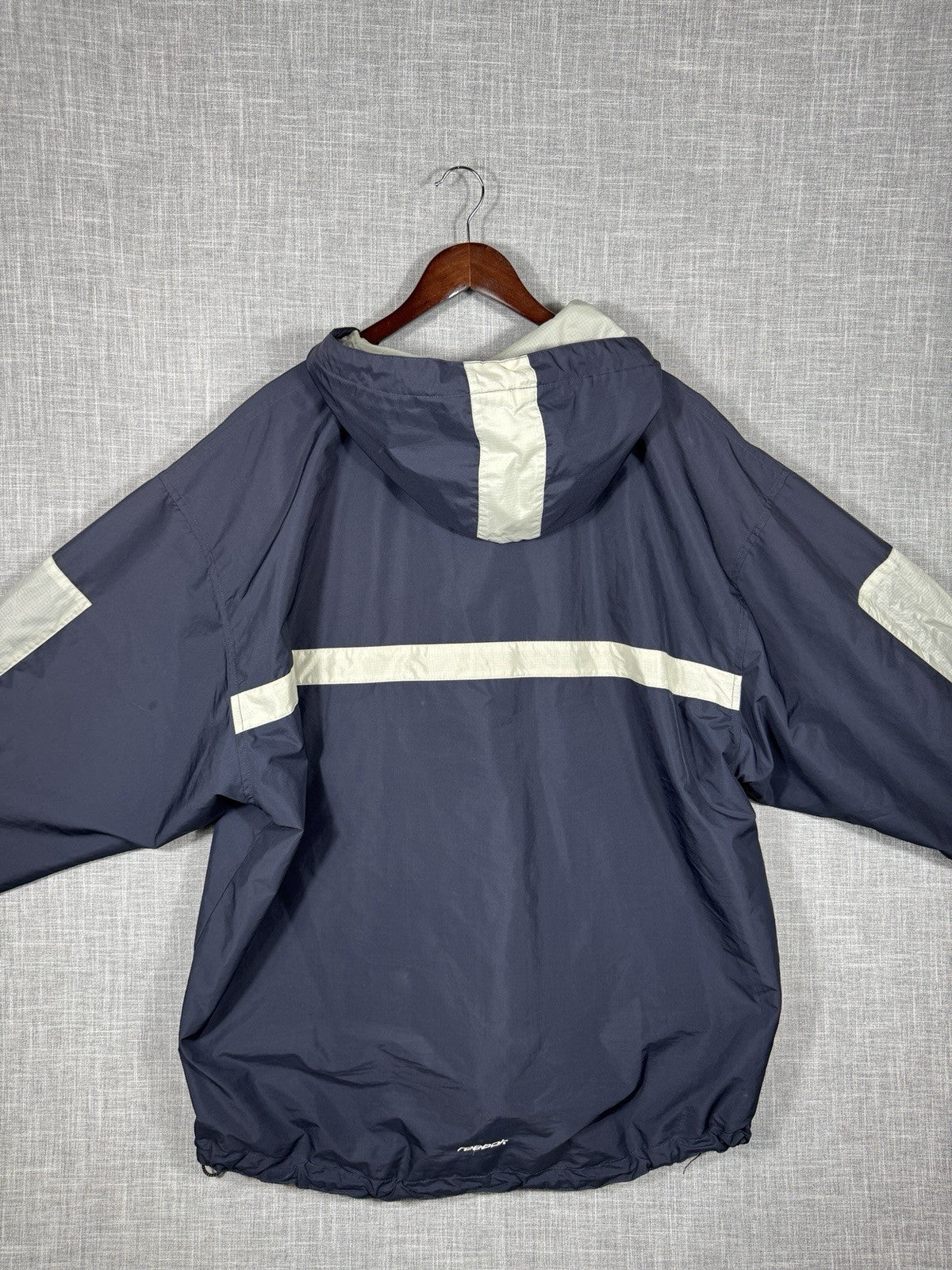 Vintage Reebok Windbreaker Jacket Pullover Oversized Blue Mens XL