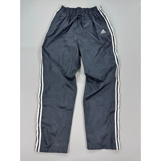 Vintage Adidas Track Pants Tearaway Mens Large Black Snap Up Trefoil Wide Leg