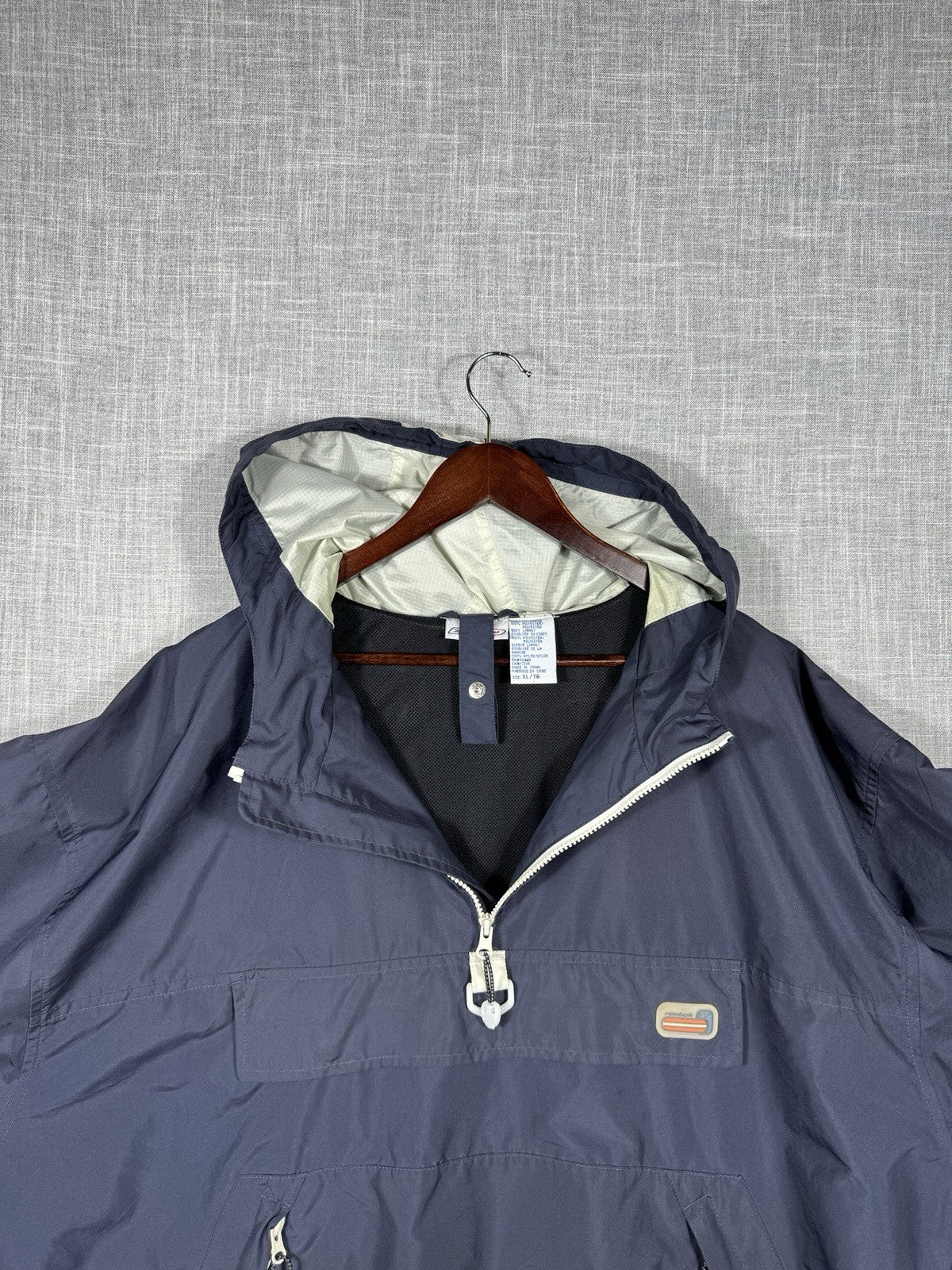 Vintage Reebok Windbreaker Jacket Pullover Oversized Blue Mens XL