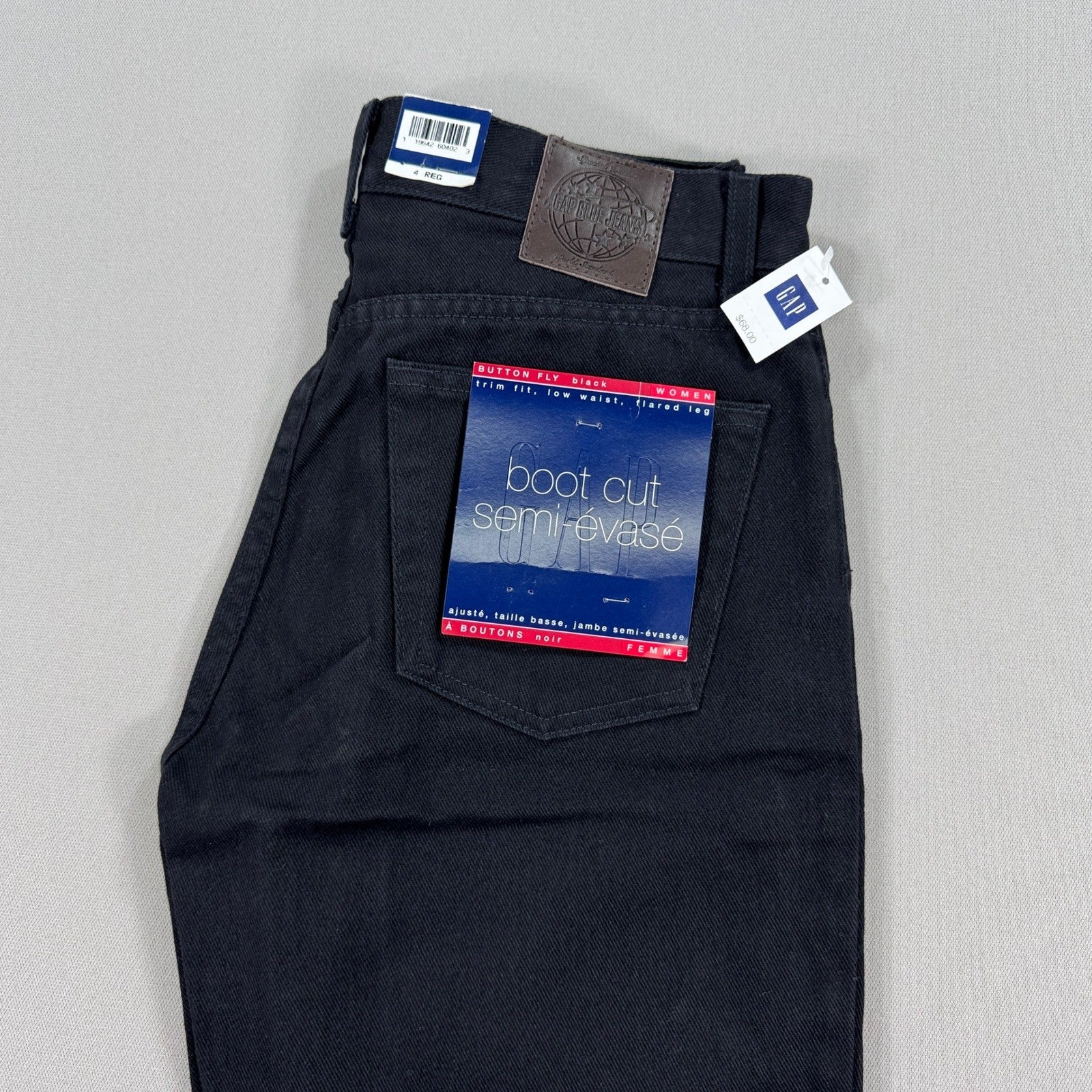 NWT GAP Bootcut Jeans Womens Sz 4 Black Trim Fit Flared Leg Made In Canada