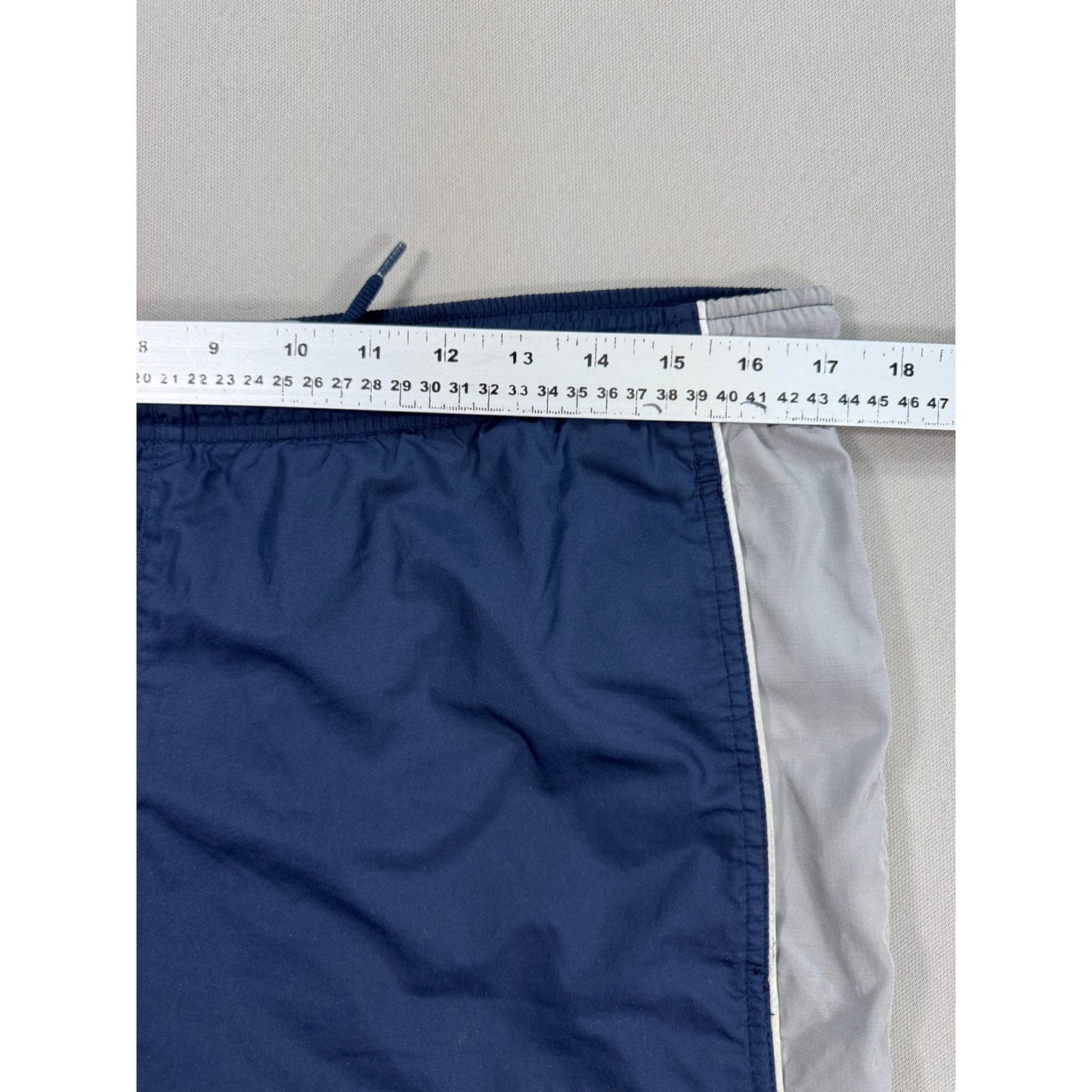 Vintage Nike Track Pants mens Small Navy Blue Gray Lined Ankle Zip Windbreaker