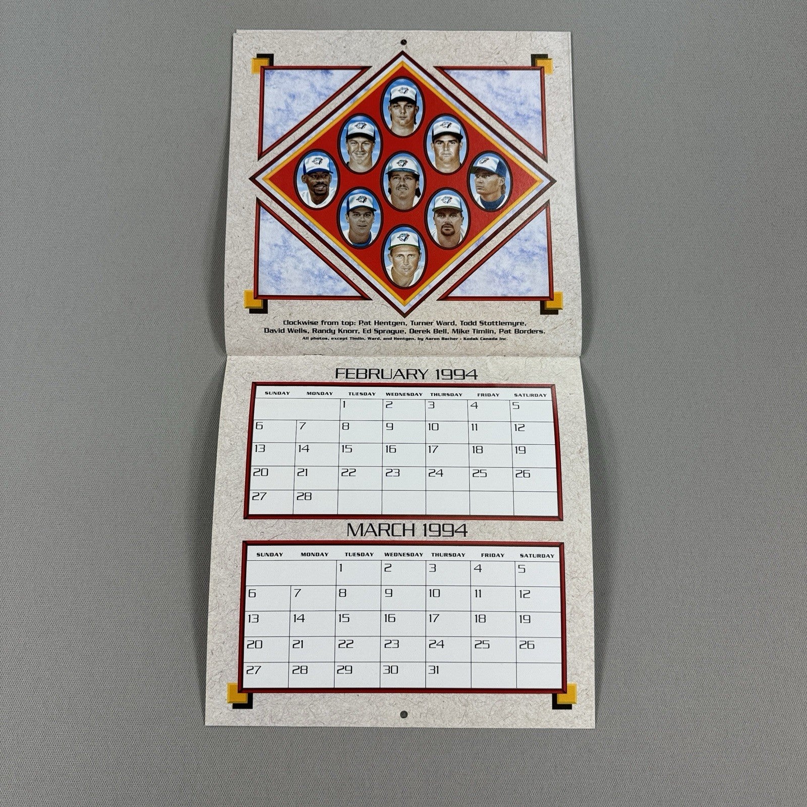 Blue jays 1993 Team Signed Calendar Shoppers Drug Mart Mint Condition RARE