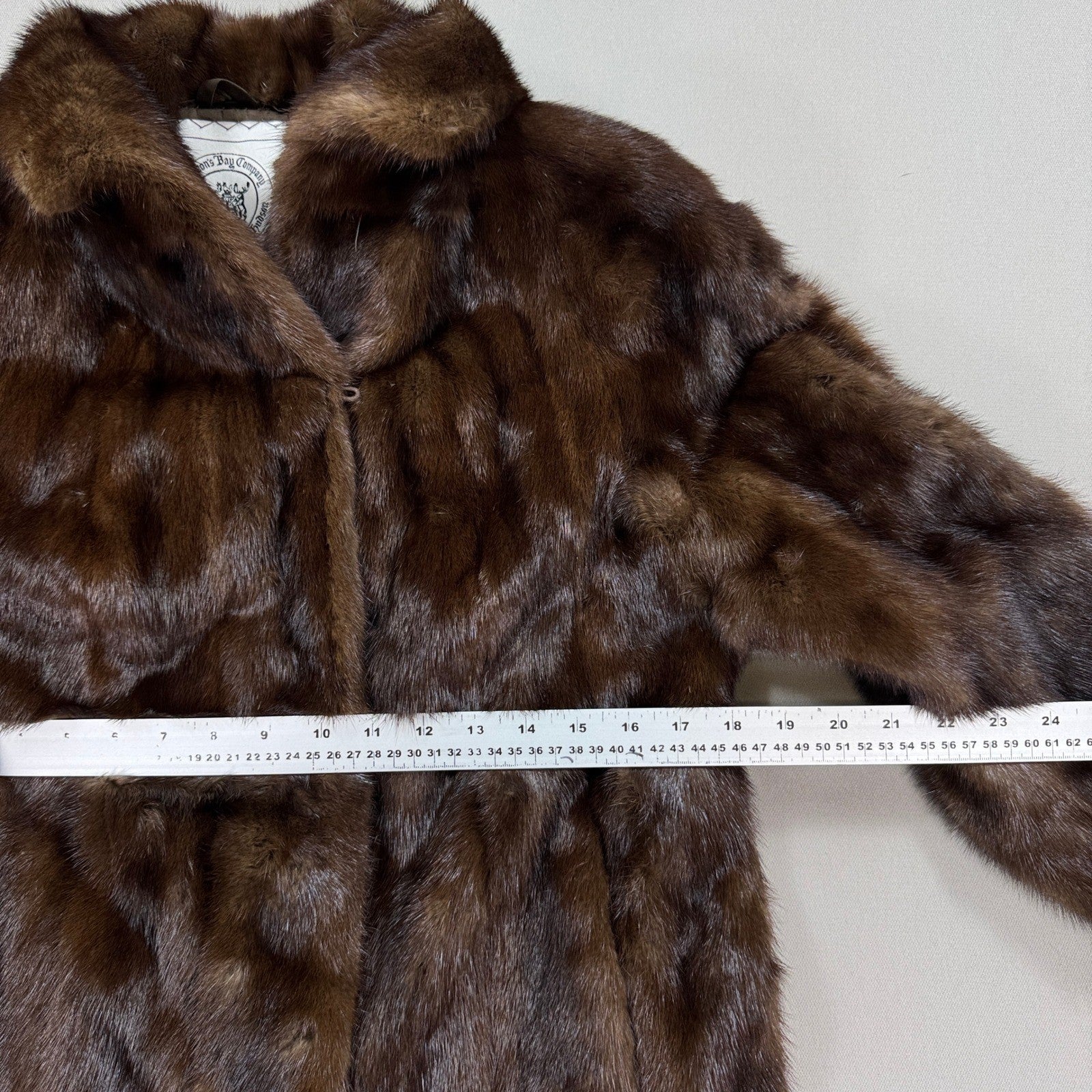 Vintage Hudsons Bay Company Mink Fur Coat Full Length Womens Brown