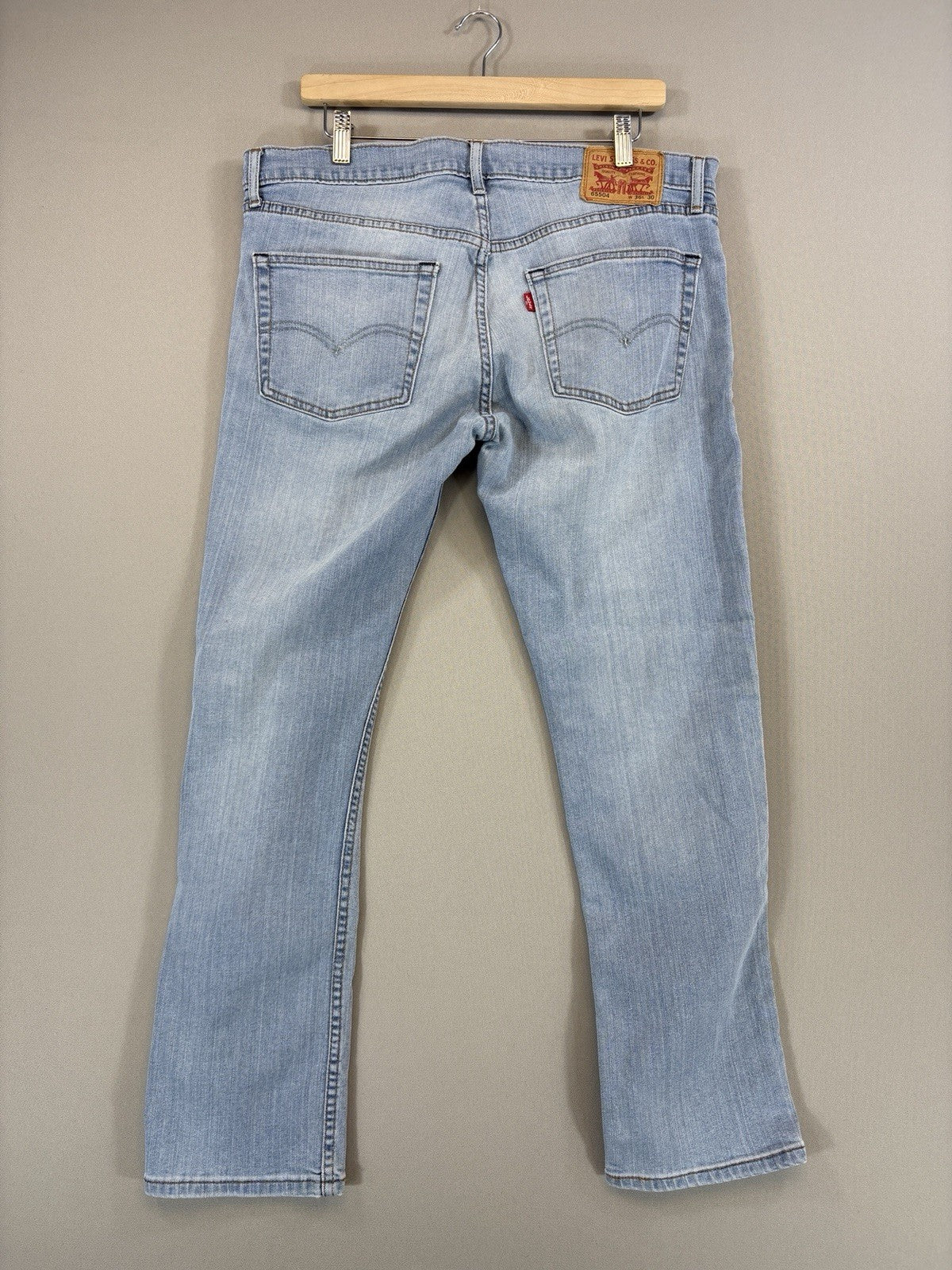 Levis 655040189 Jeans Skinny Straight Fit Mens Size 36x30 Blue Denim Light Wash