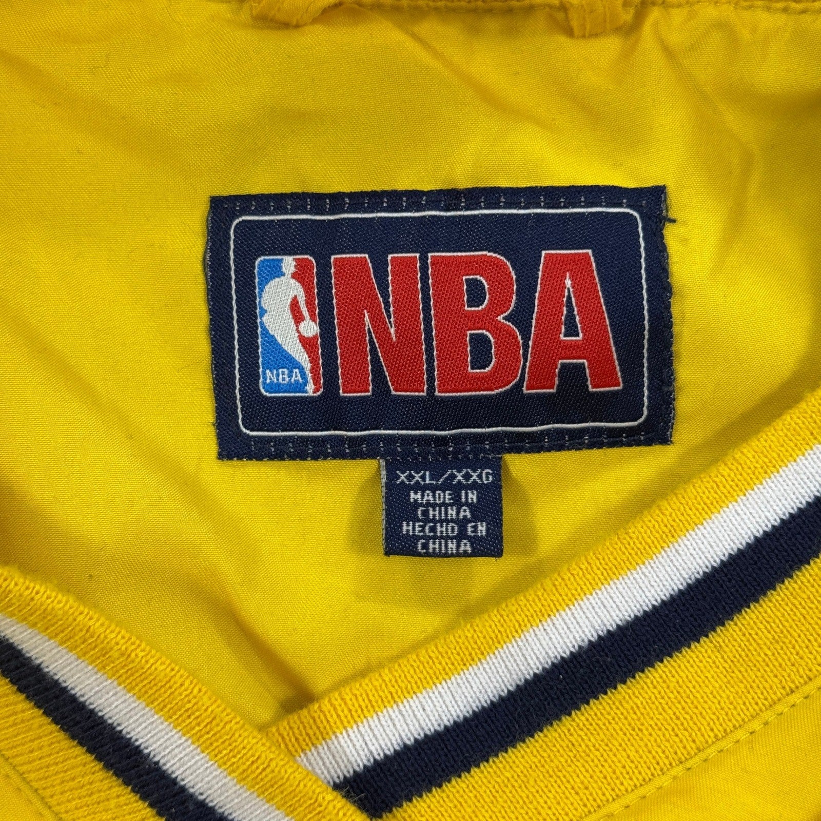 Vintage NBA Indiana Pacers Pullover Windbreaker Jacket mens XXL Yellow Blue