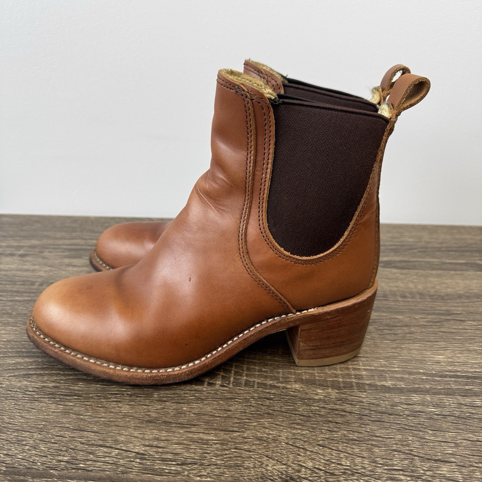 Red Wing Harriet Boots Womens 7.5B Pecan Boundary Brown Leather Heeled Ankle