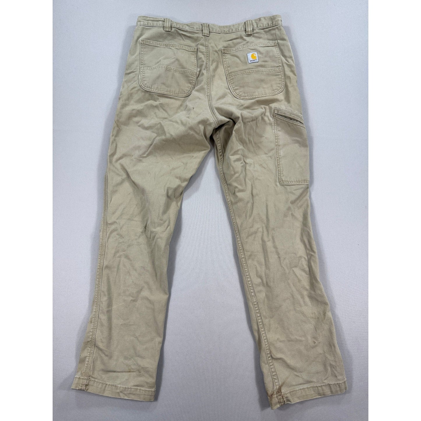 Carhartt Carpenter Work Pants Relaxed Fit Rugged Flex Khaki mens 36x34 Beige