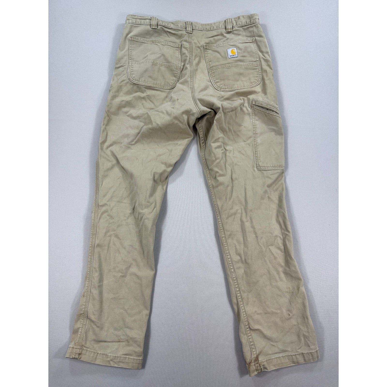 Carhartt Carpenter Work Pants Relaxed Fit Rugged Flex Khaki mens 36x34 Beige